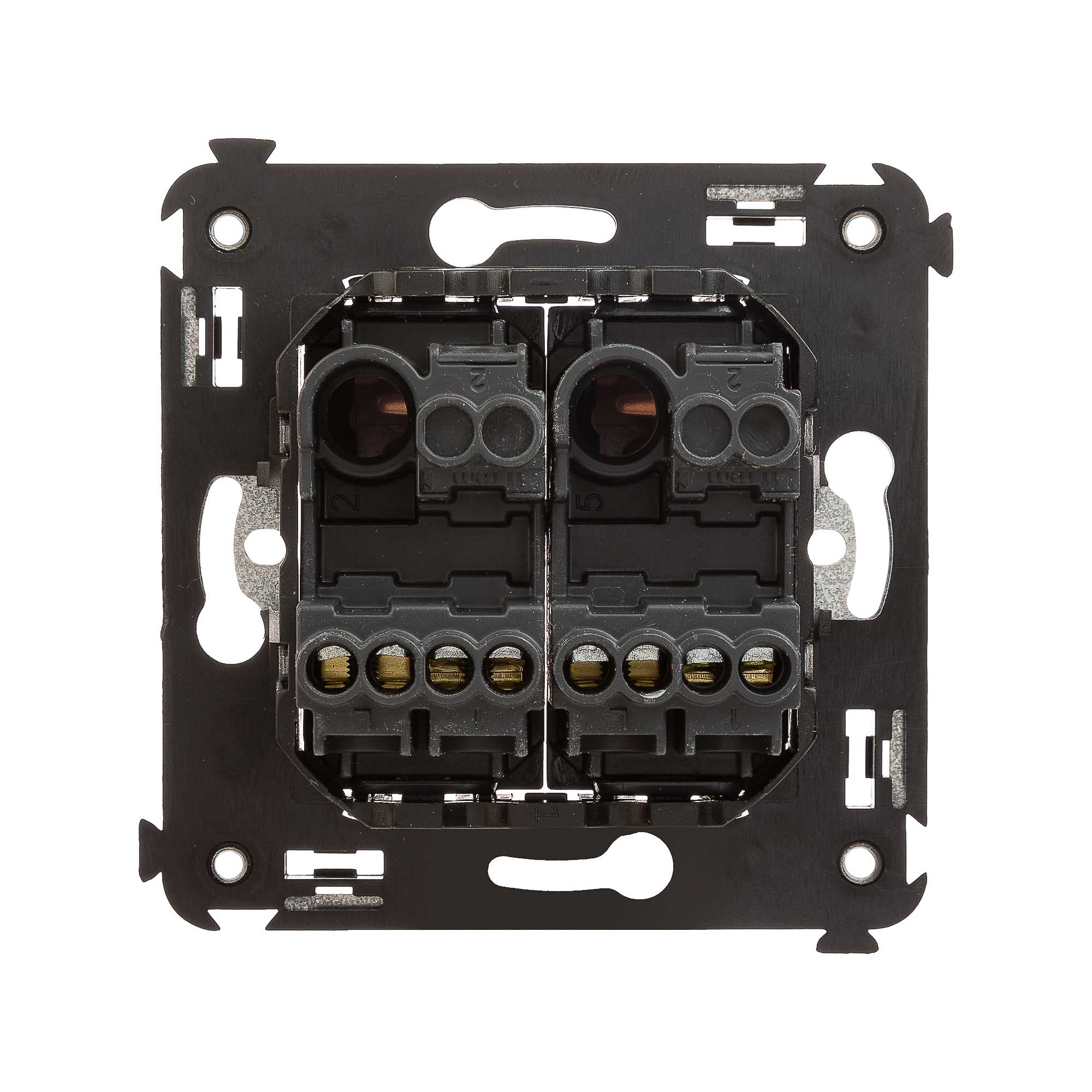 Кнопка двухклавишная в стену, "Avanti", "Закаленная сталь"