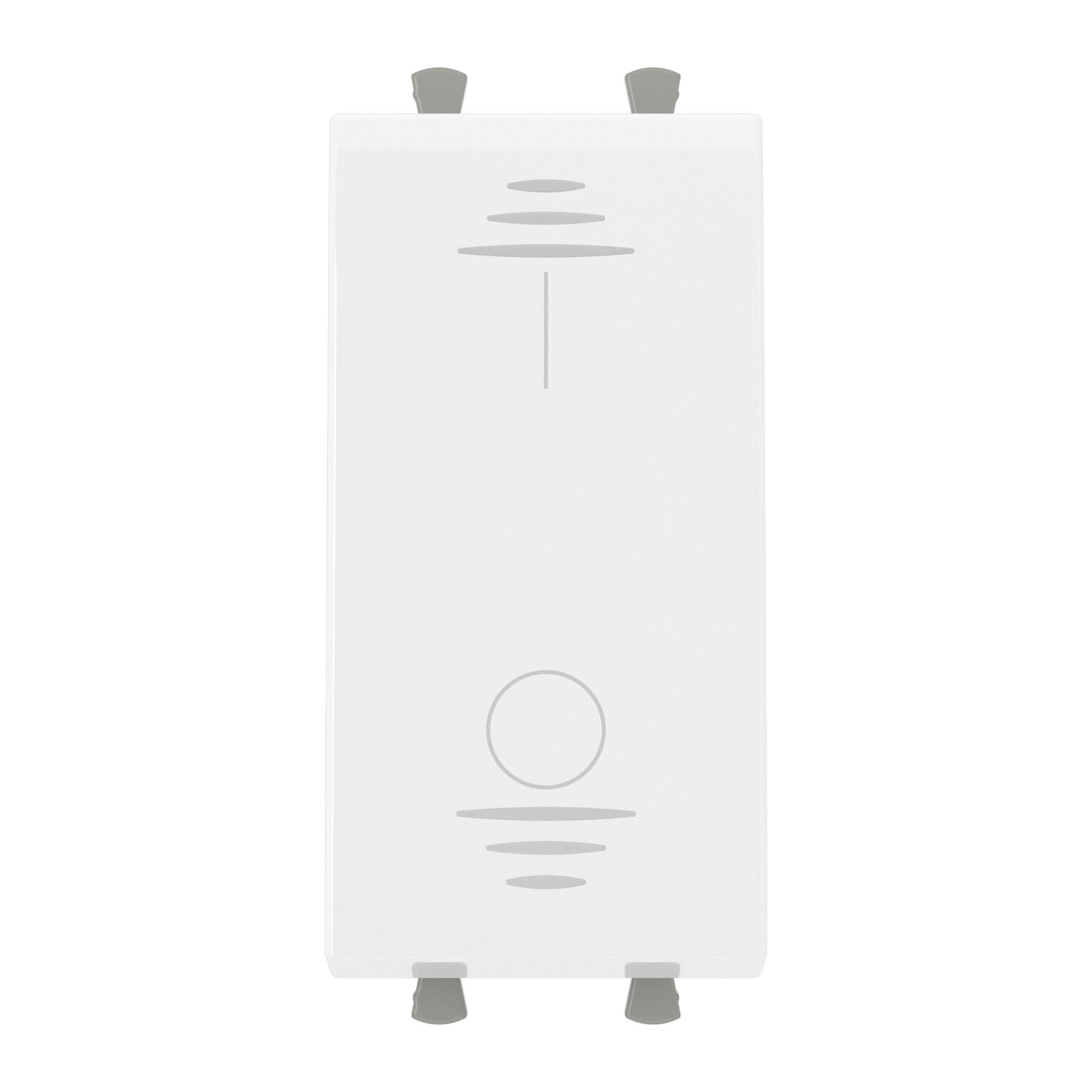 Выключатель двухполюсный одноклавишный модульный, "Avanti", "Белое облако", 1 модуль