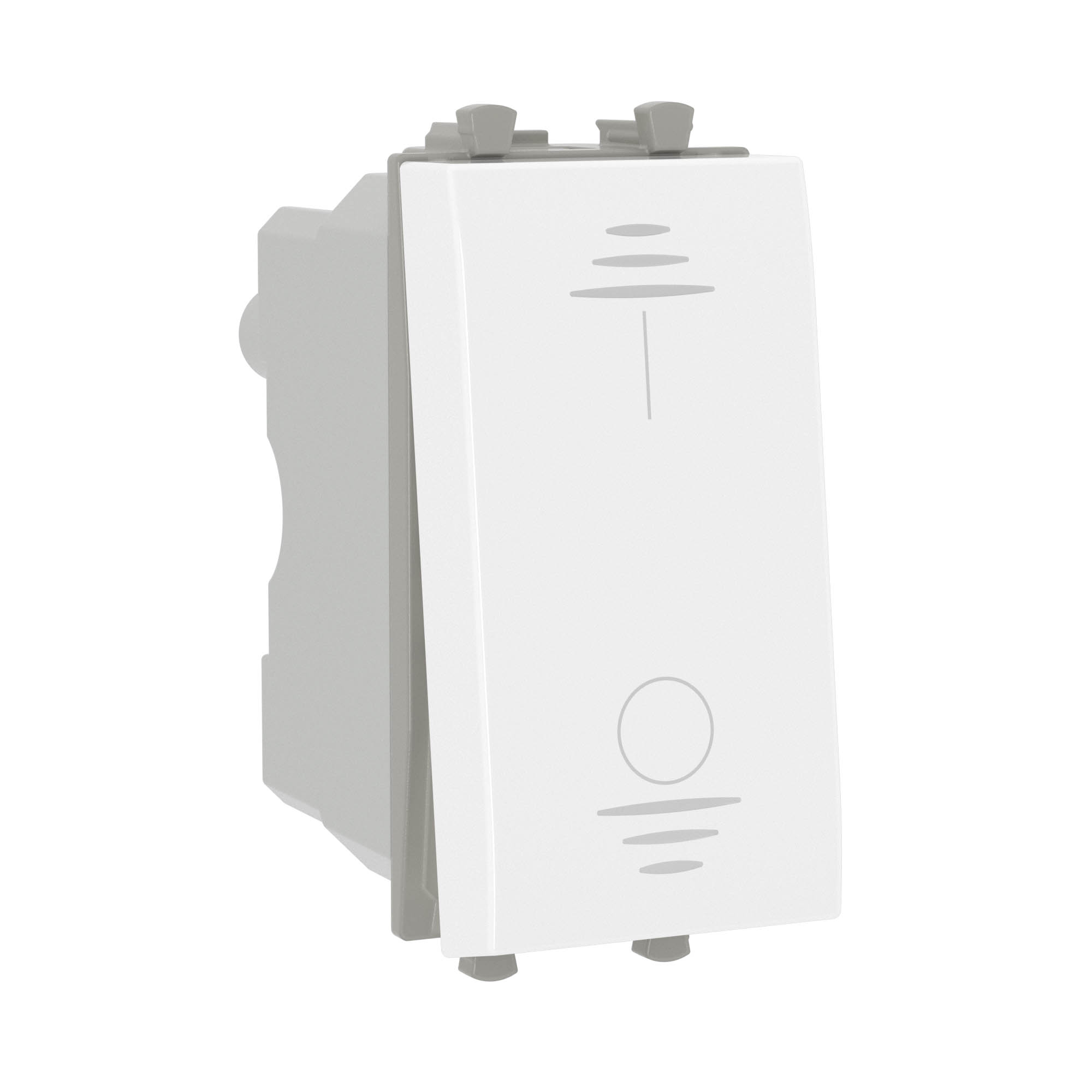 Выключатель двухполюсный одноклавишный модульный, "Avanti", "Белое облако", 1 модуль