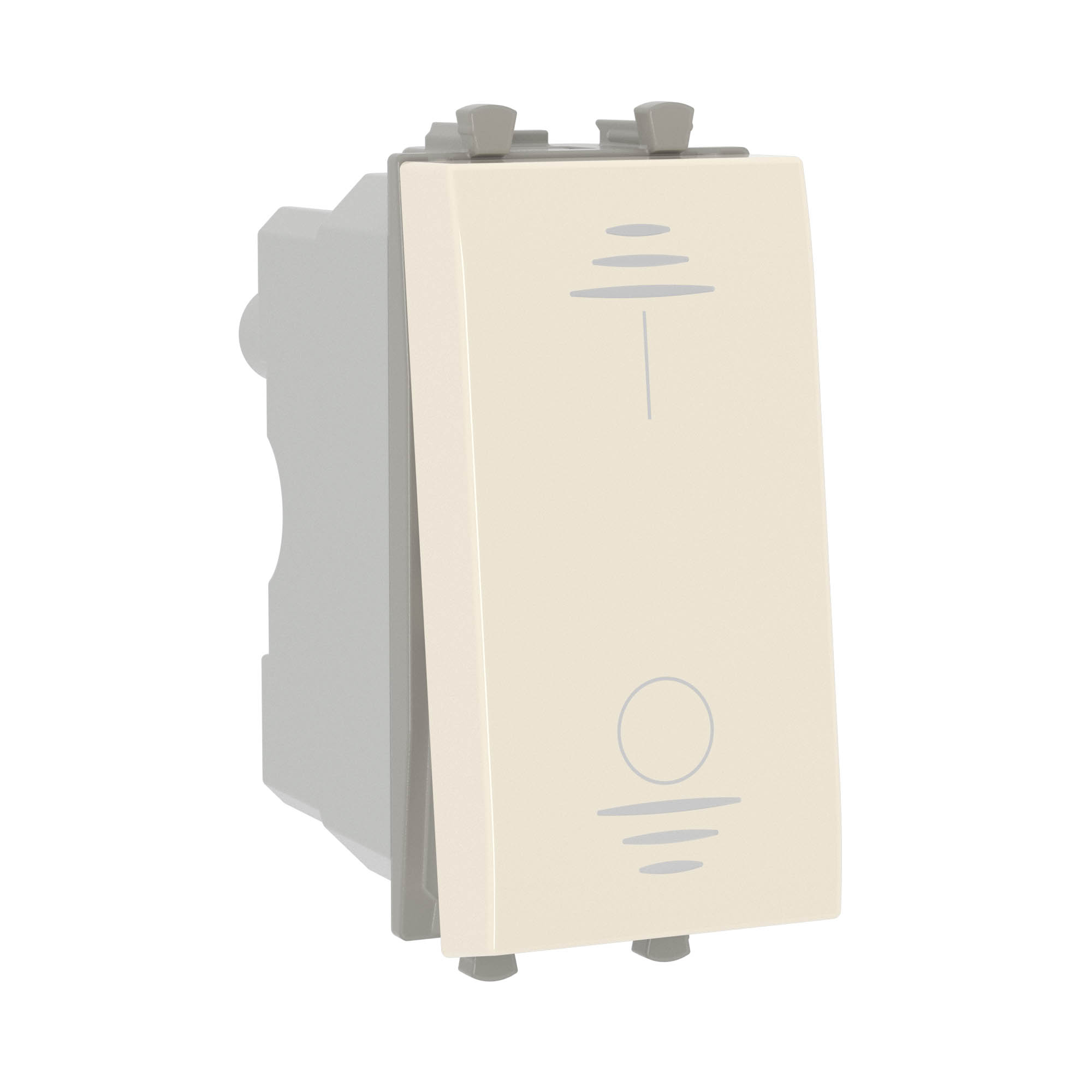 Выключатель двухполюсный одноклавишный модульный, "Avanti", "Ванильная дымка", 1 модуль