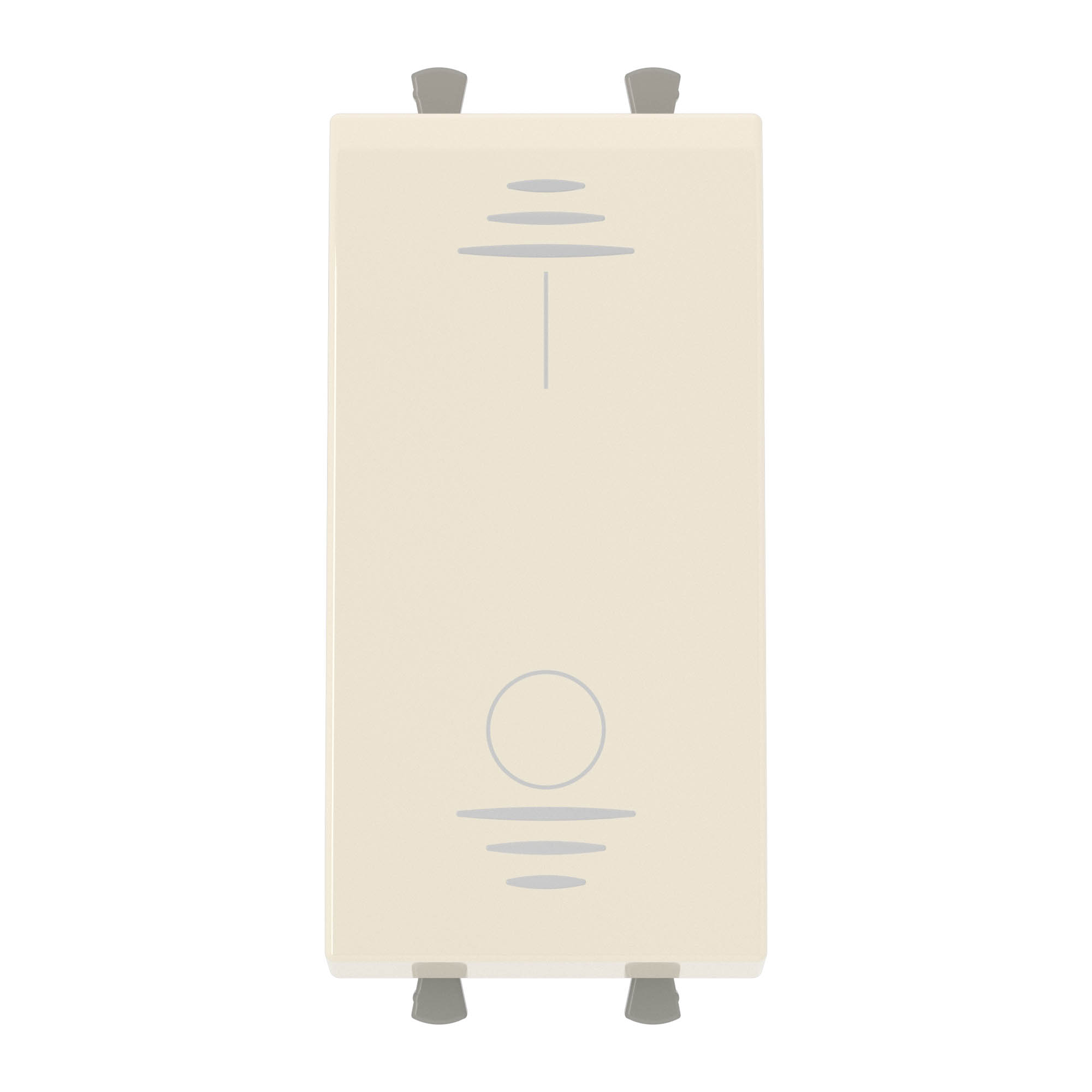 Выключатель двухполюсный одноклавишный модульный, "Avanti", "Ванильная дымка", 1 модуль