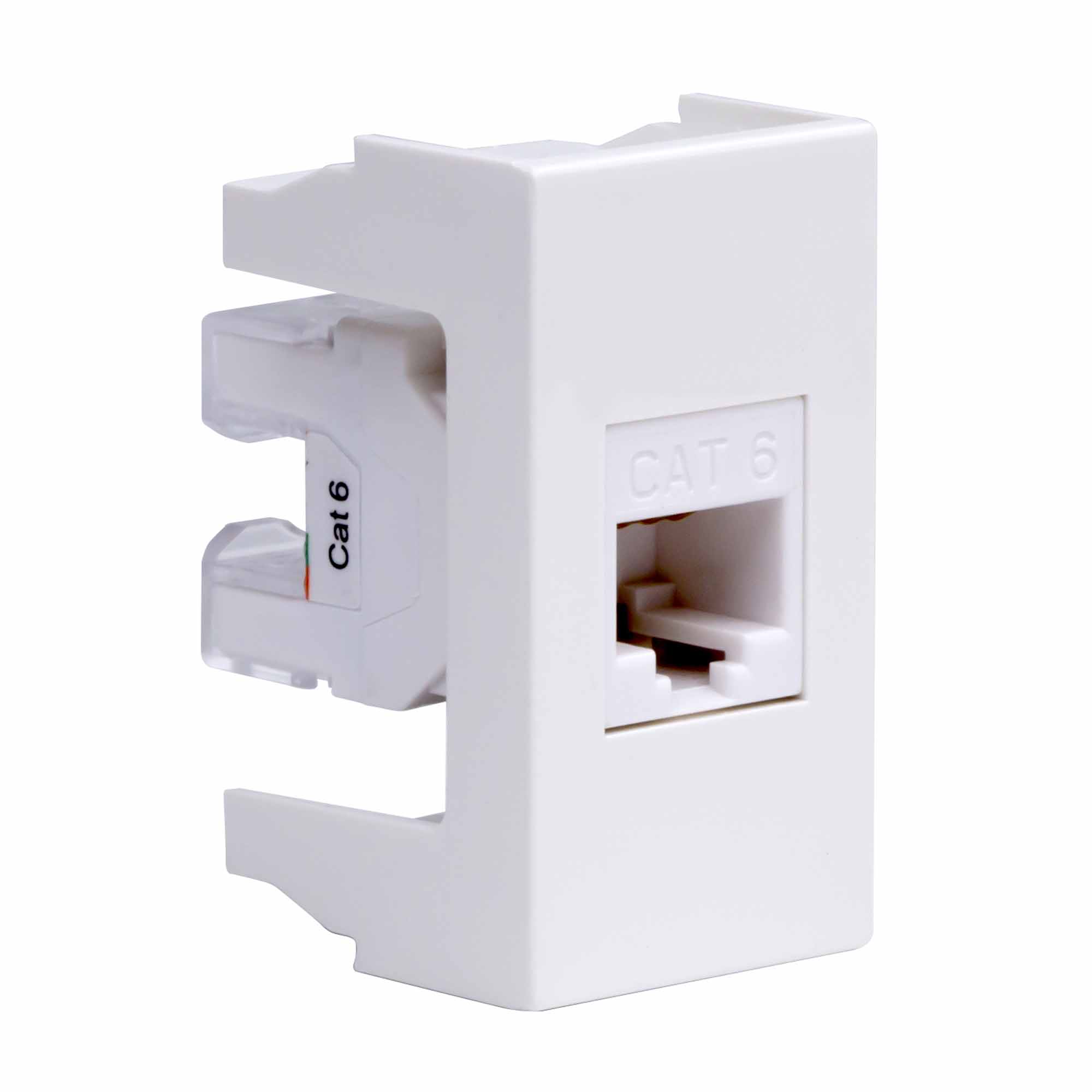 Ком.роз. RJ45 кат.6, 8P8C, Viva, белая, 1мод