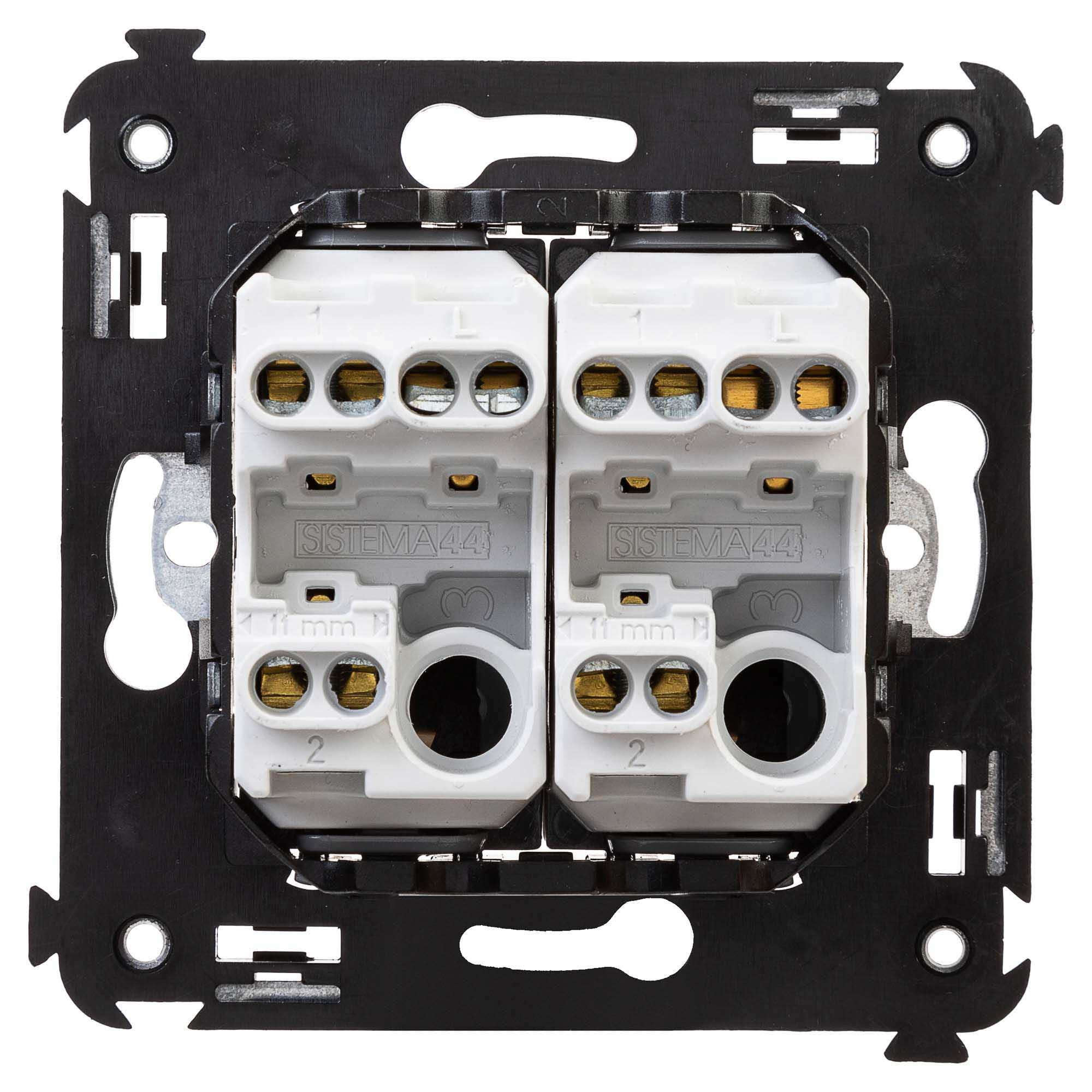 Переключатель двухклавишный в стену, "Avanti", "Белое облако"