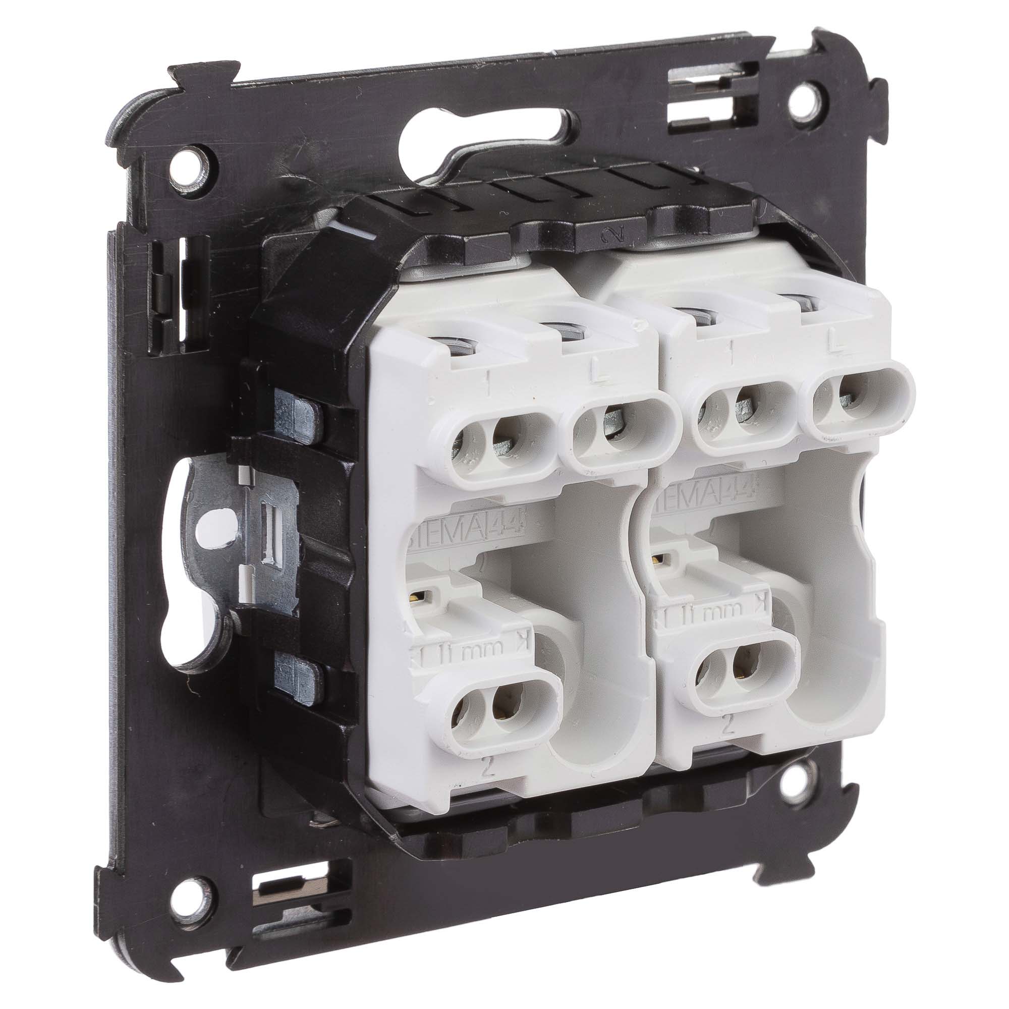 Переключатель двухклавишный в стену, "Avanti", "Белое облако"