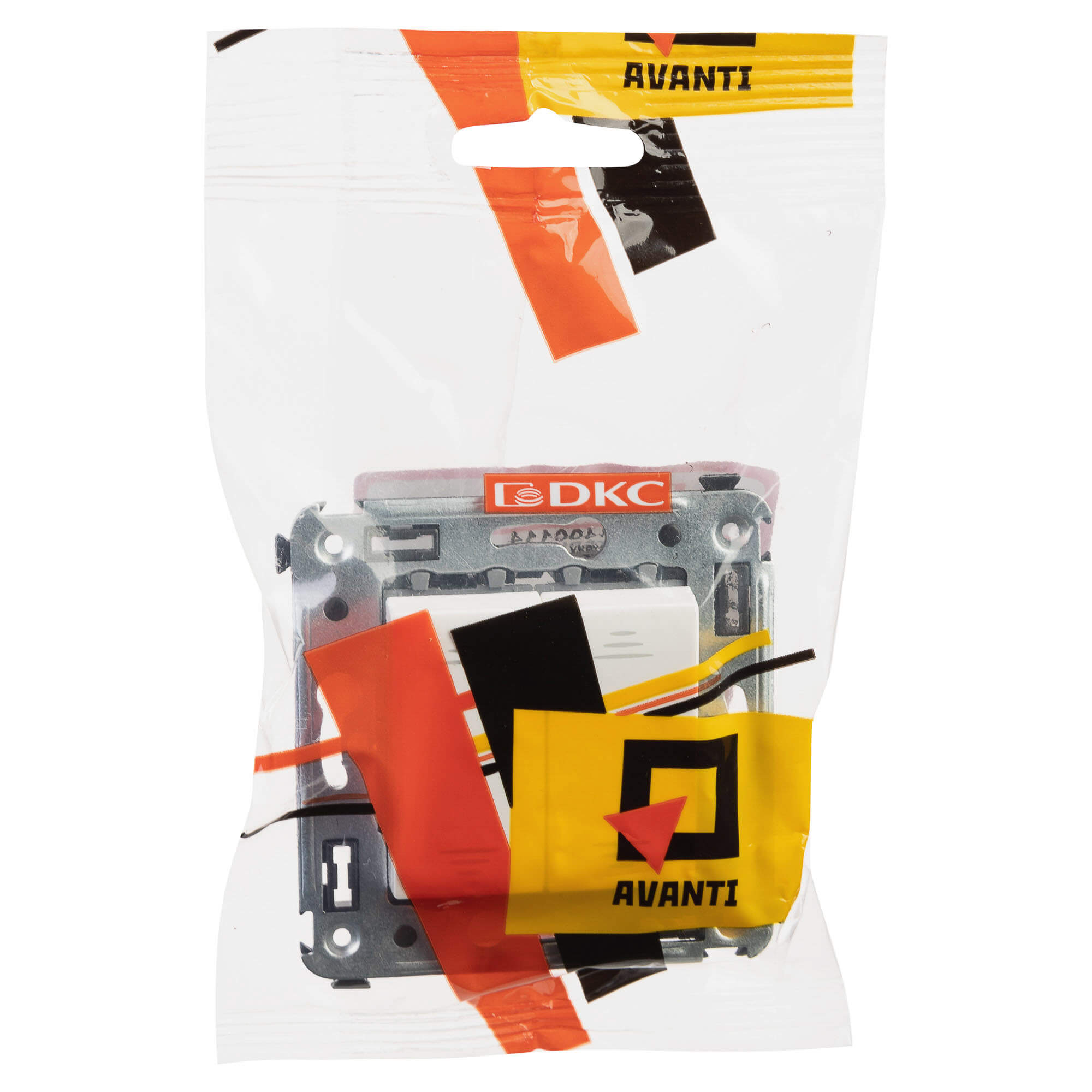 Переключатель двухклавишный в стену, "Avanti", "Белое облако"