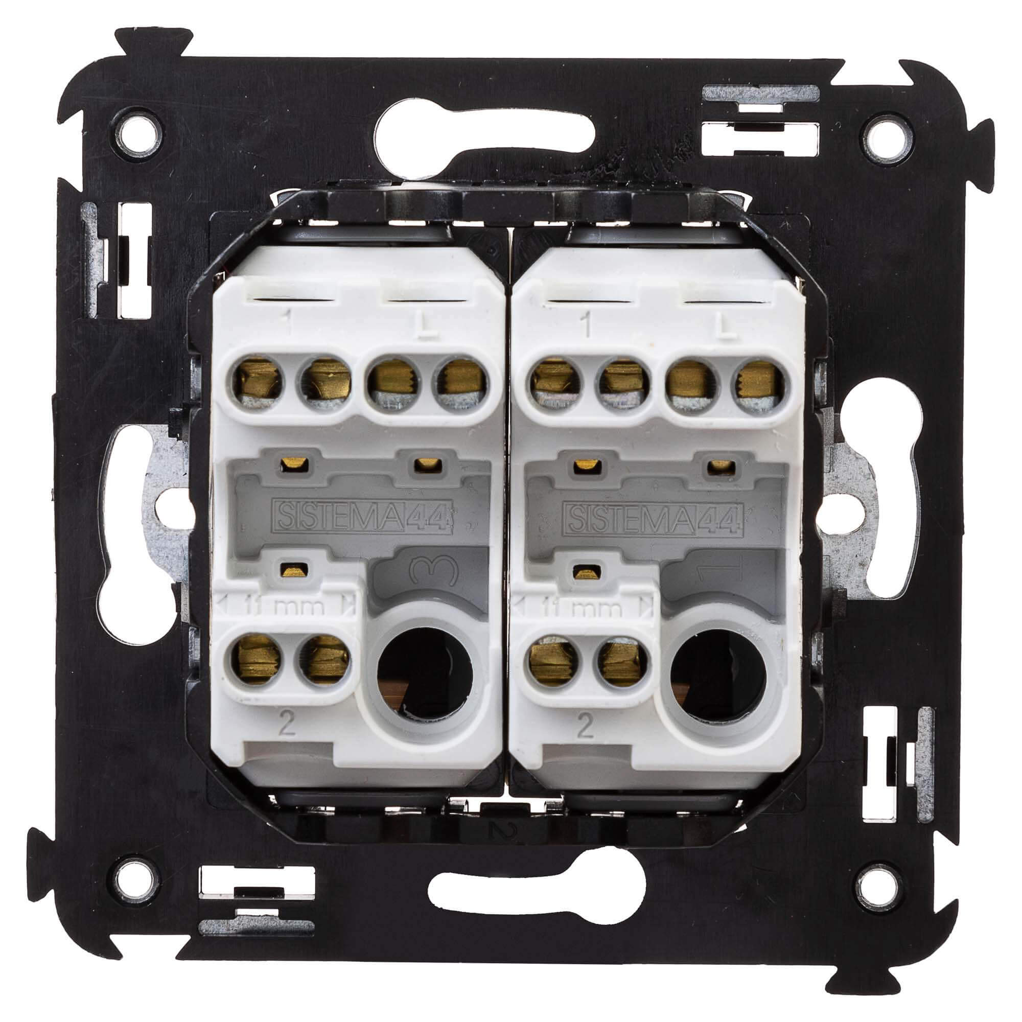 Переключатель двухклавишный в стену, "Avanti", "Ванильная дымка"