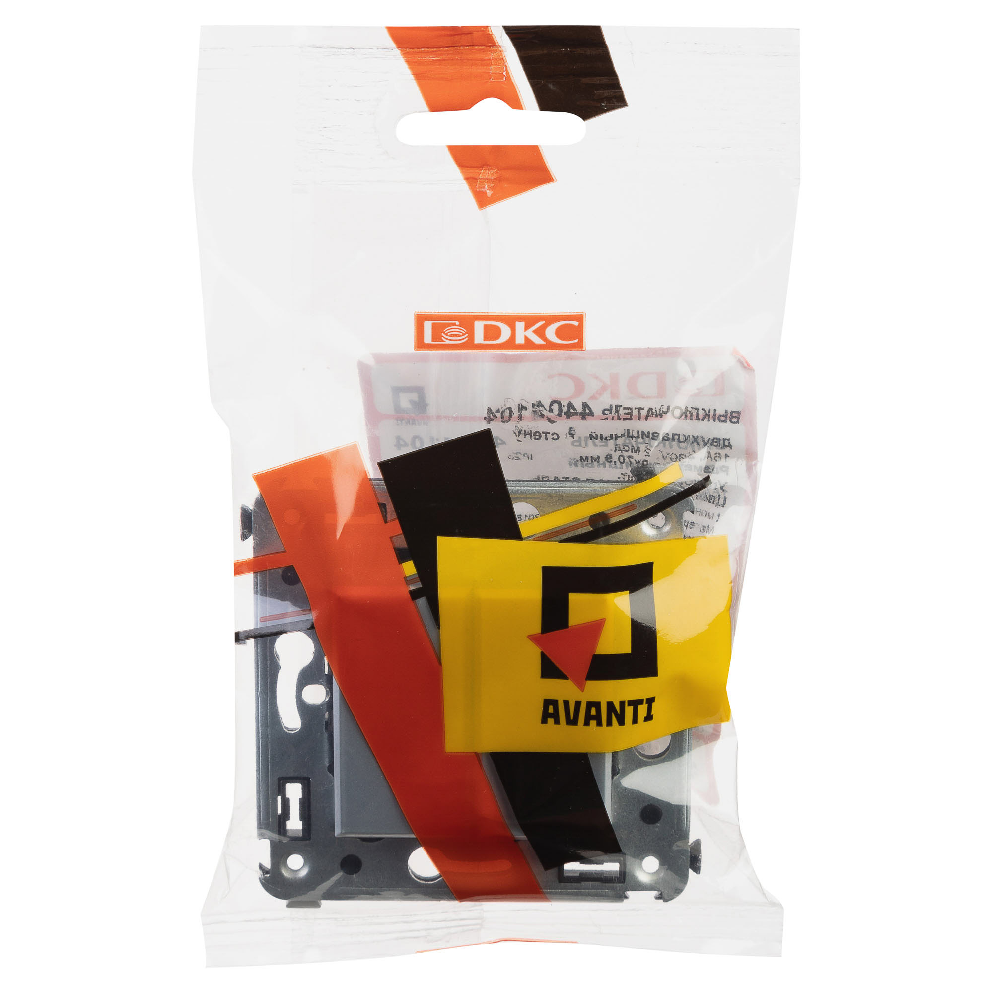 Выключатель двухклавишный в стену, "Avanti", "Закаленная сталь"