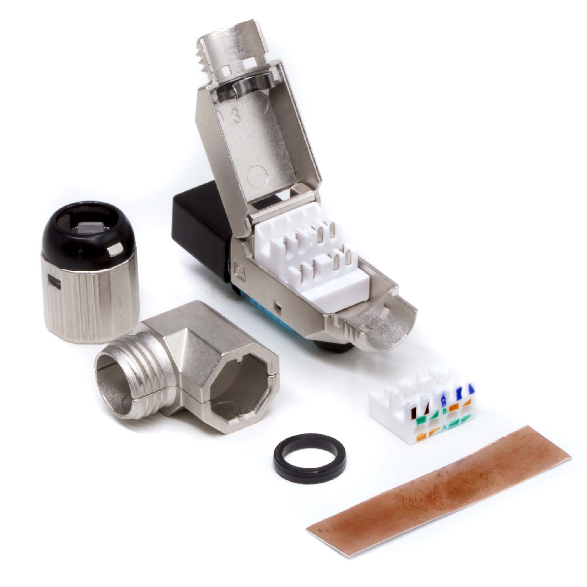 Коннектор полевого монтажа (Tool Less) 8P8C CAT 6A экранированный