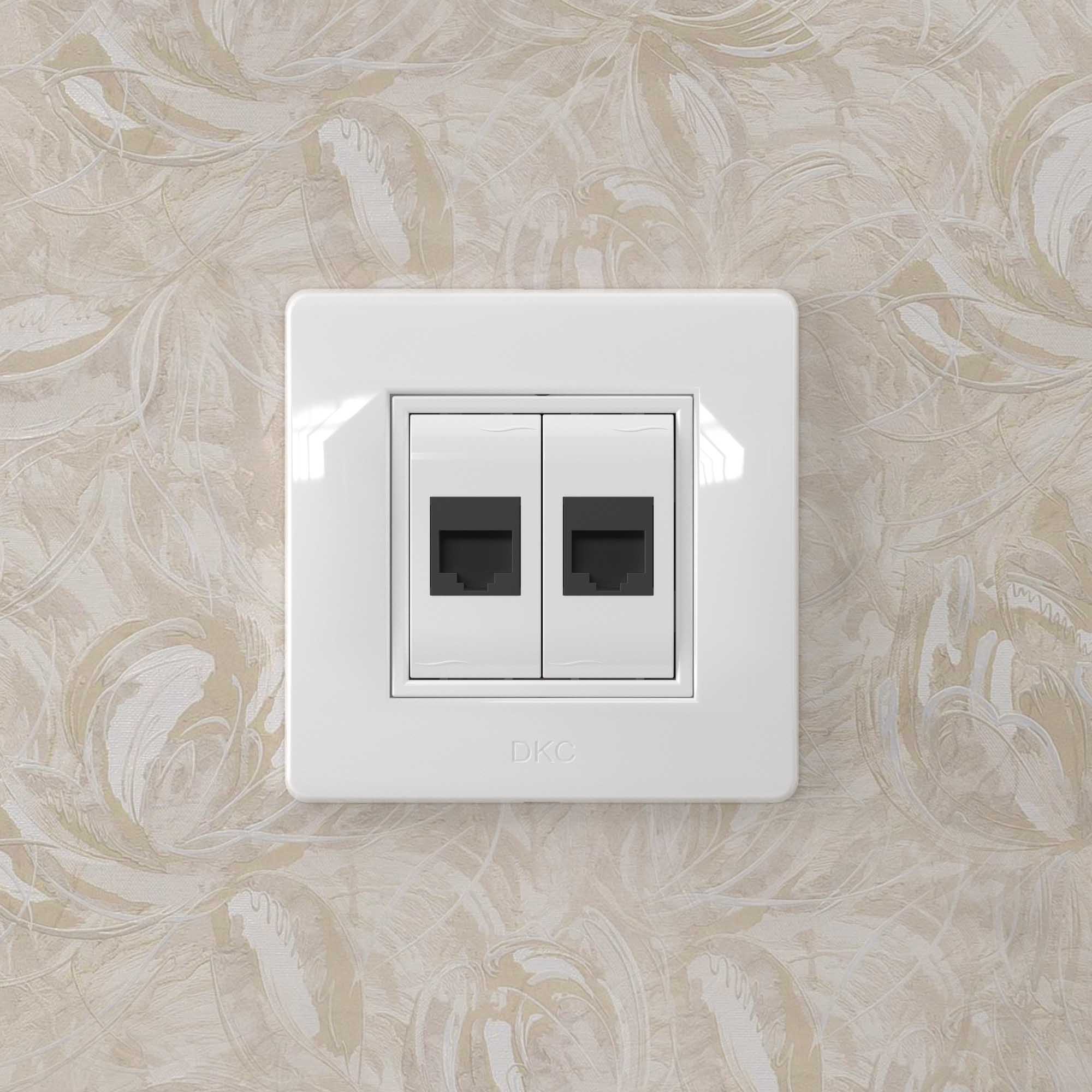 Компьютерная розетка RJ45 кат.5e, Brava, белая, 1 модуль