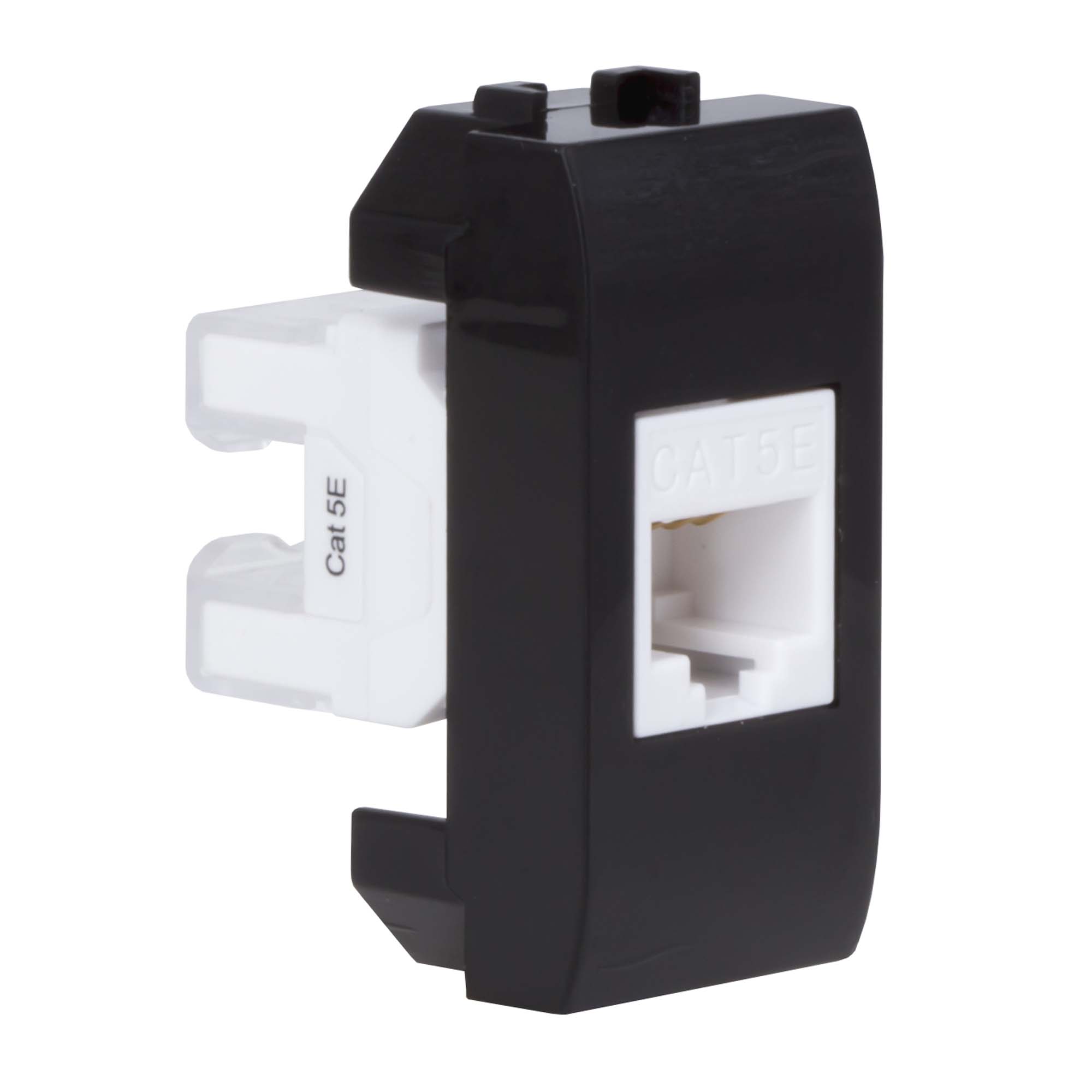 Компьютерная розетка RJ45 кат.5e, Brava, черная, 1мод