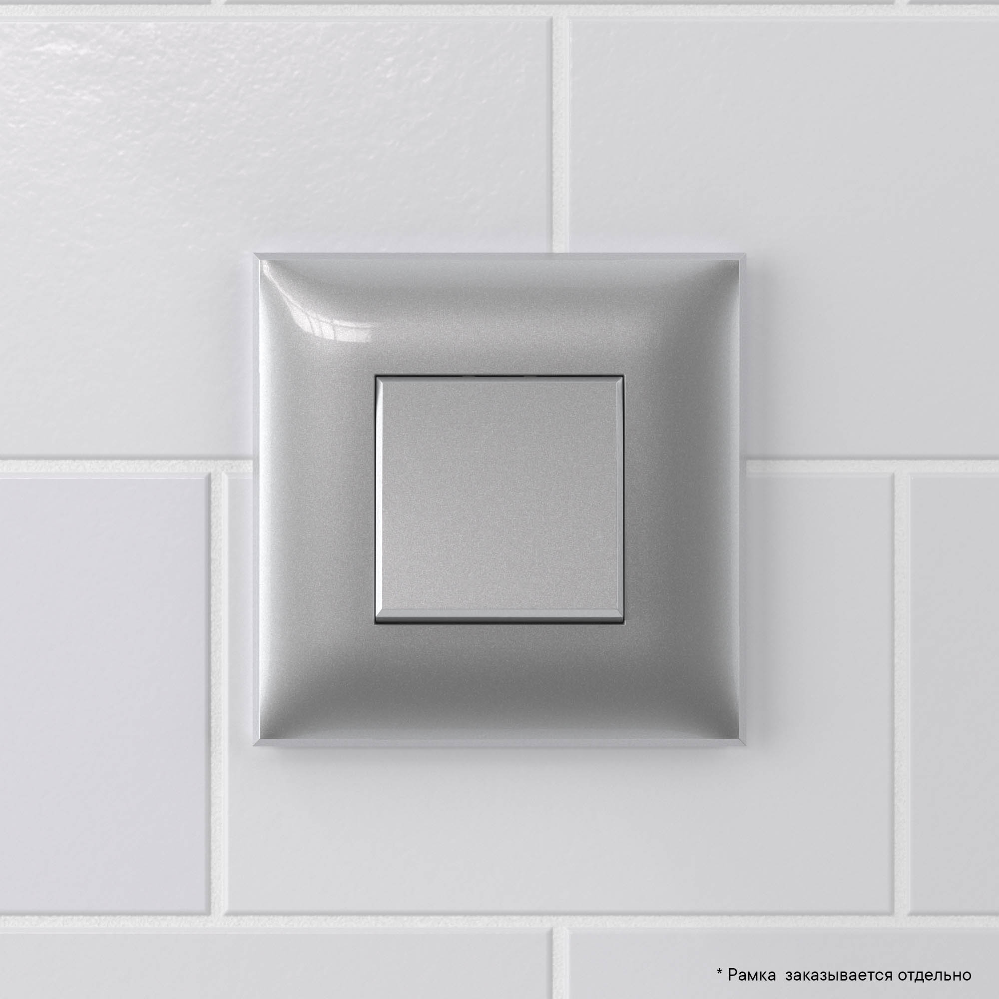 Кнопка одноклавишная в стену, "Avanti", "Закаленная сталь"