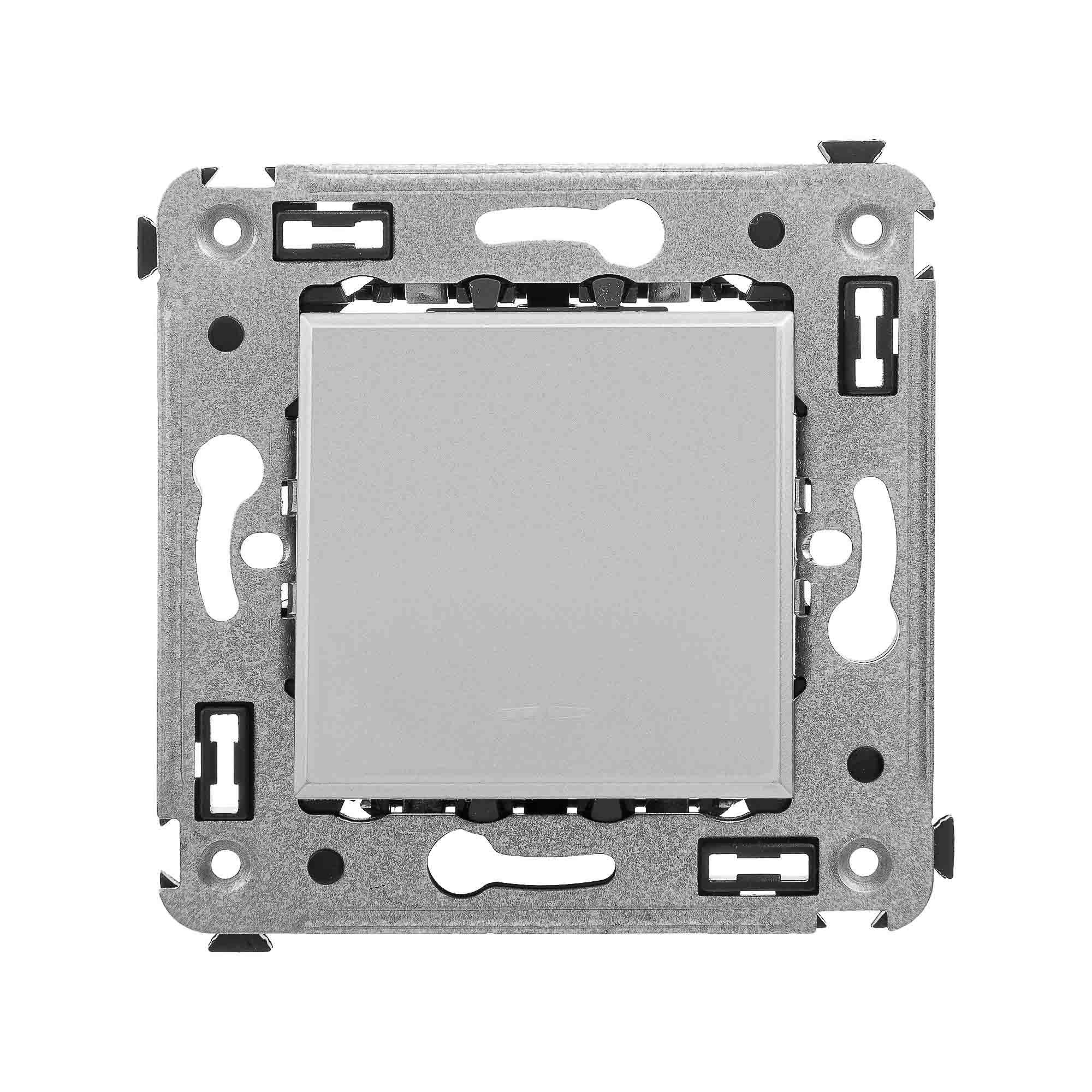 Кнопка одноклавишная в стену, "Avanti", "Закаленная сталь"