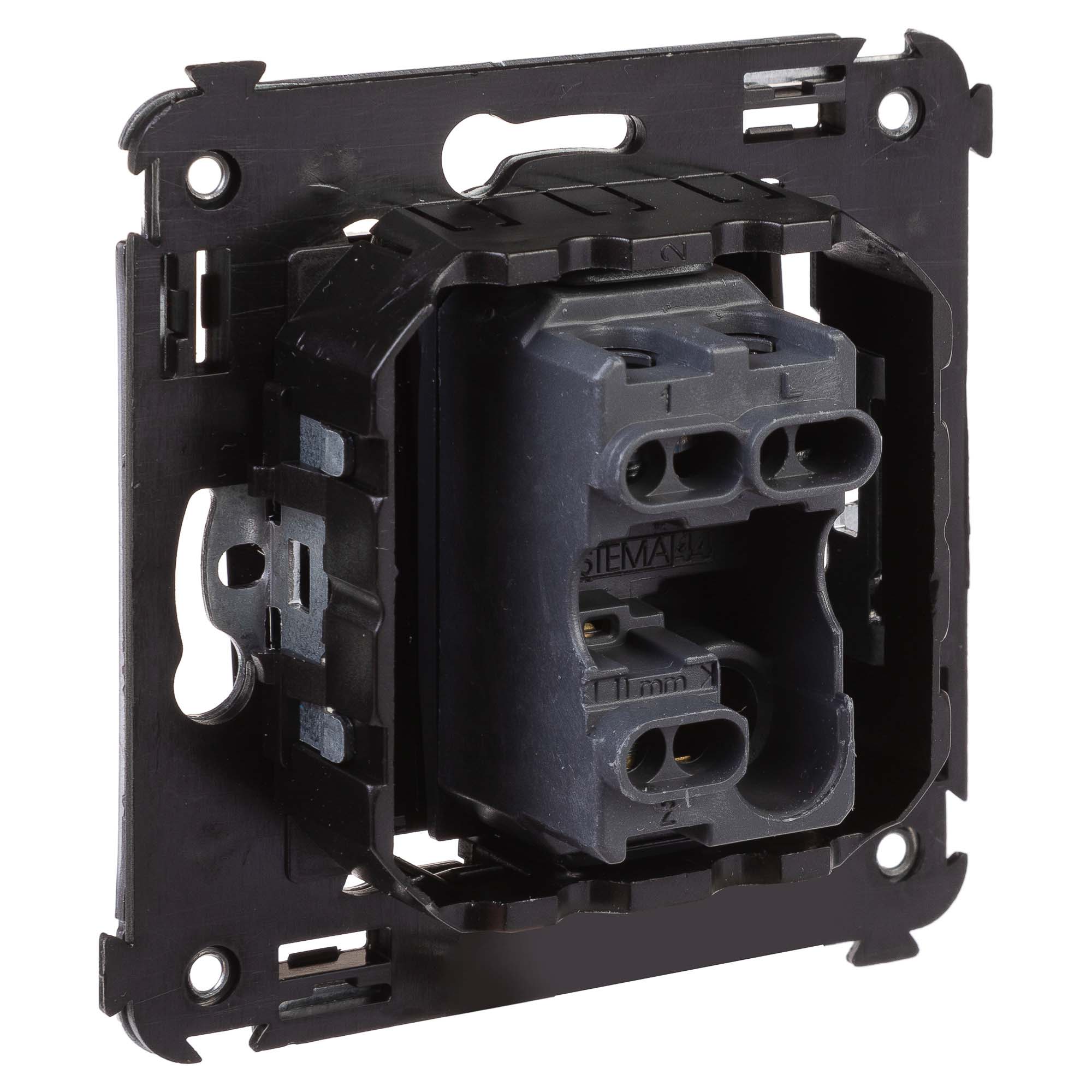 Переключатель одноклавишный в стену, "Avanti", "Черный квадрат"