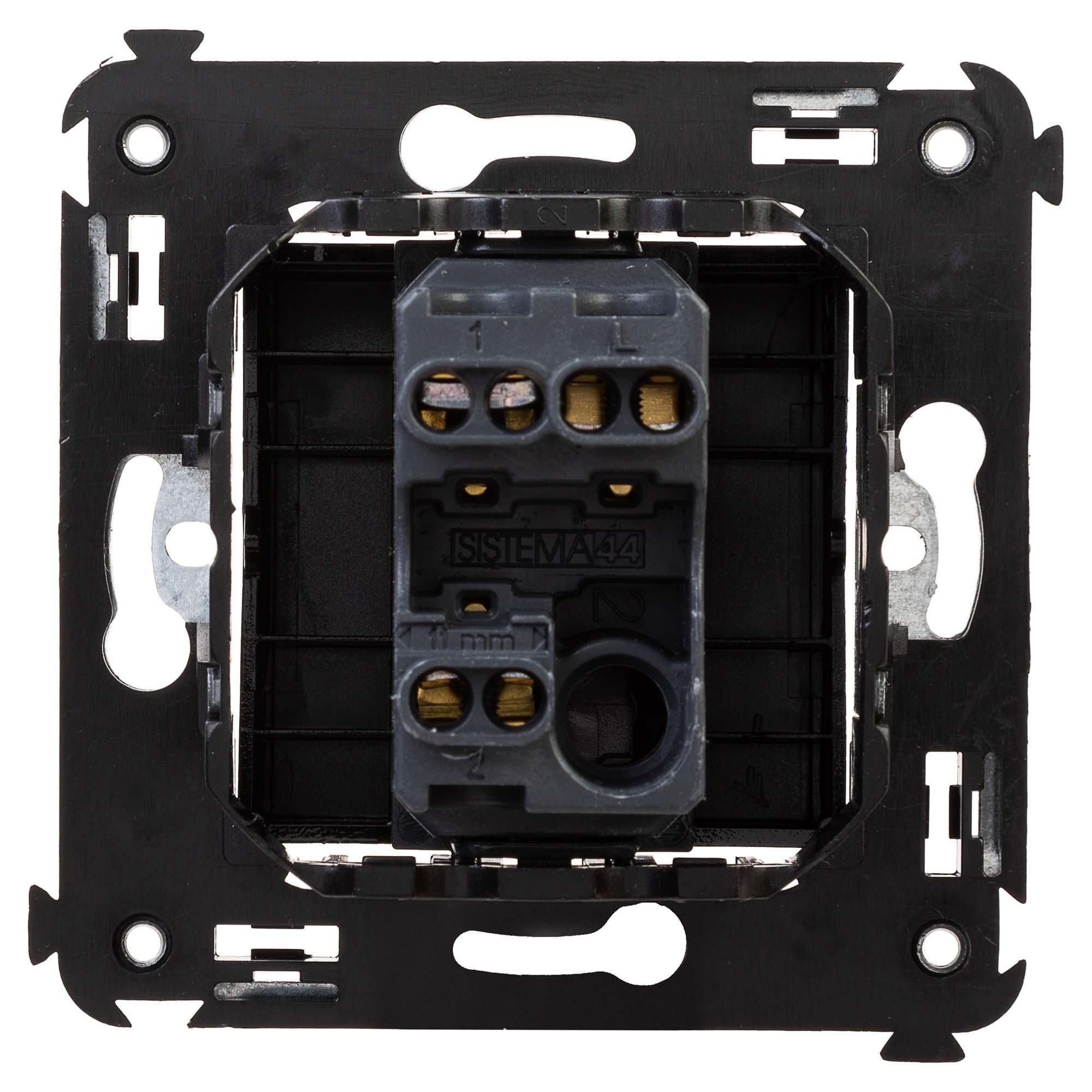 Переключатель одноклавишный в стену, "Avanti", "Черный квадрат"