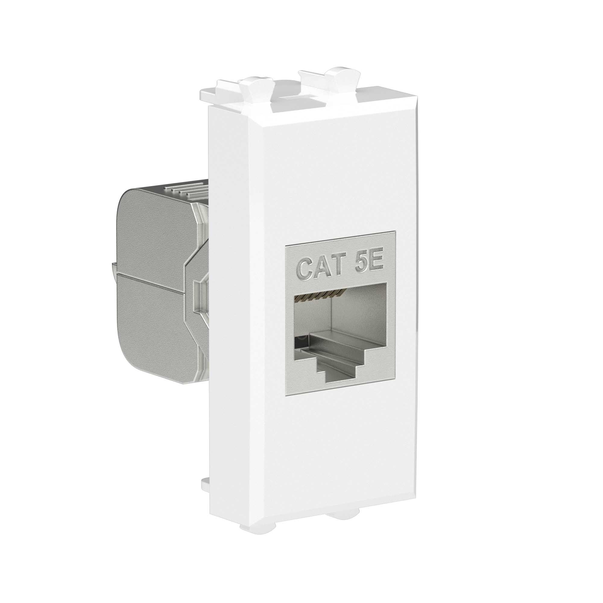 Компьютерная розетка RJ-45 без шторки модульная, кат.5е экранированная, "Avanti", "Белое облако", 1 модуль