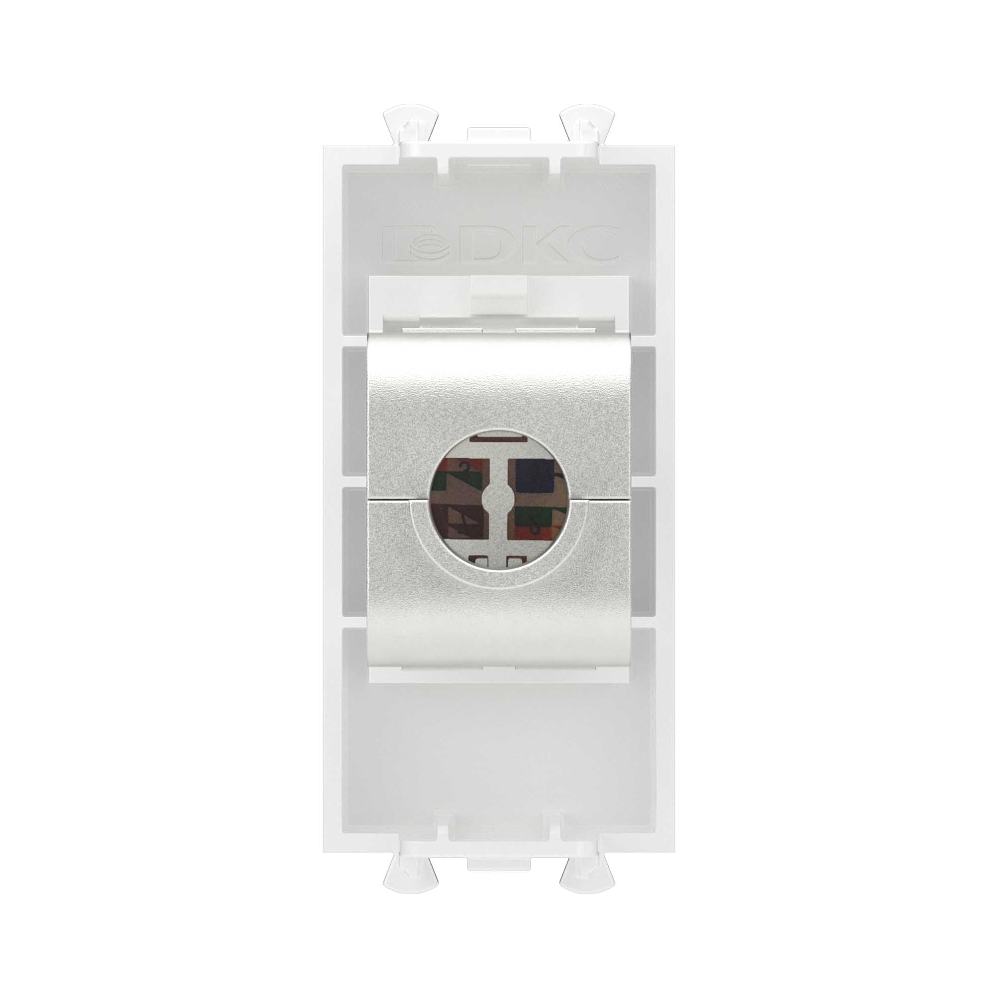 Компьютерная розетка RJ-45 без шторки модульная, кат.5е экранированная, "Avanti", "Белое облако", 1 модуль