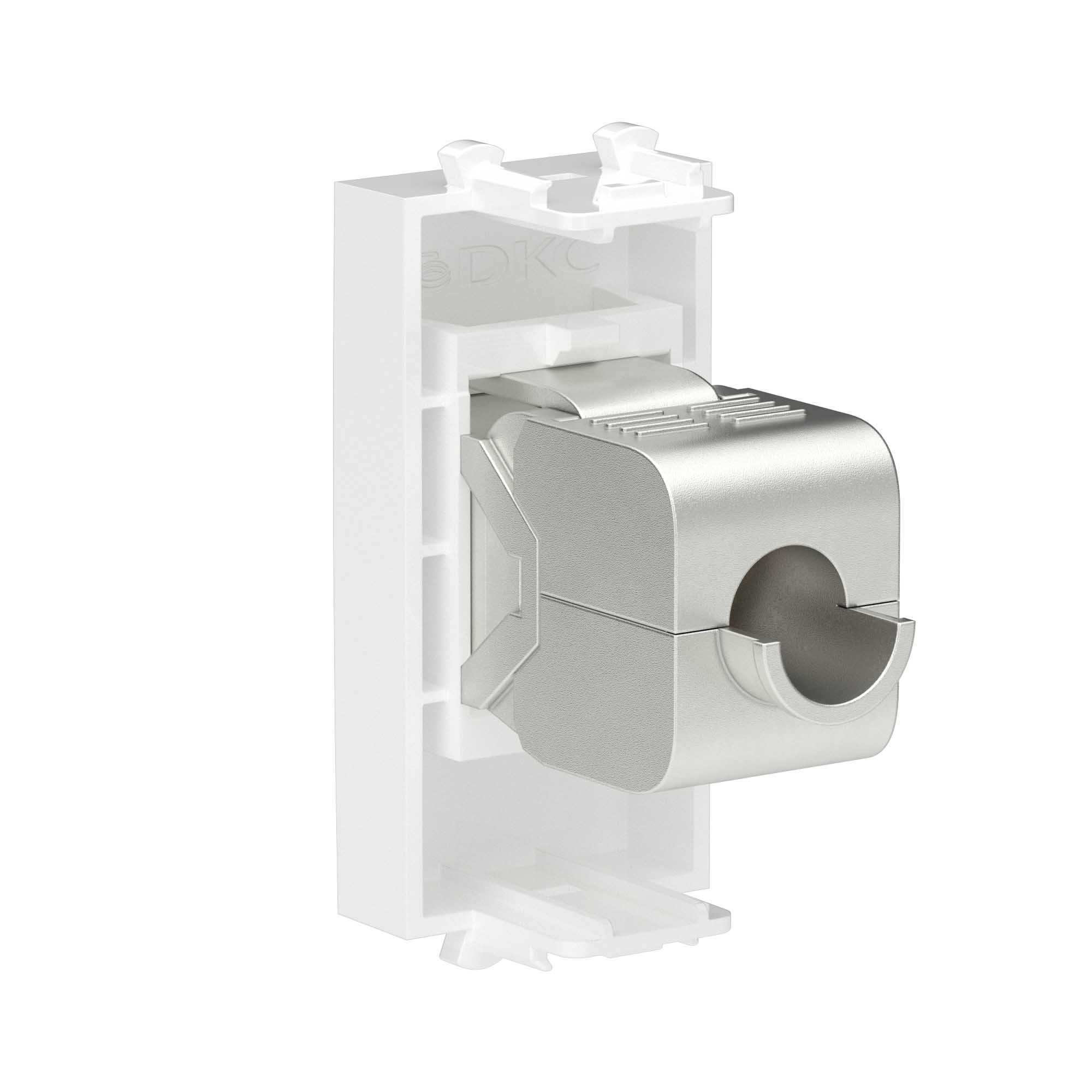 Компьютерная розетка RJ-45 без шторки модульная, кат.5е экранированная, "Avanti", "Белое облако", 1 модуль