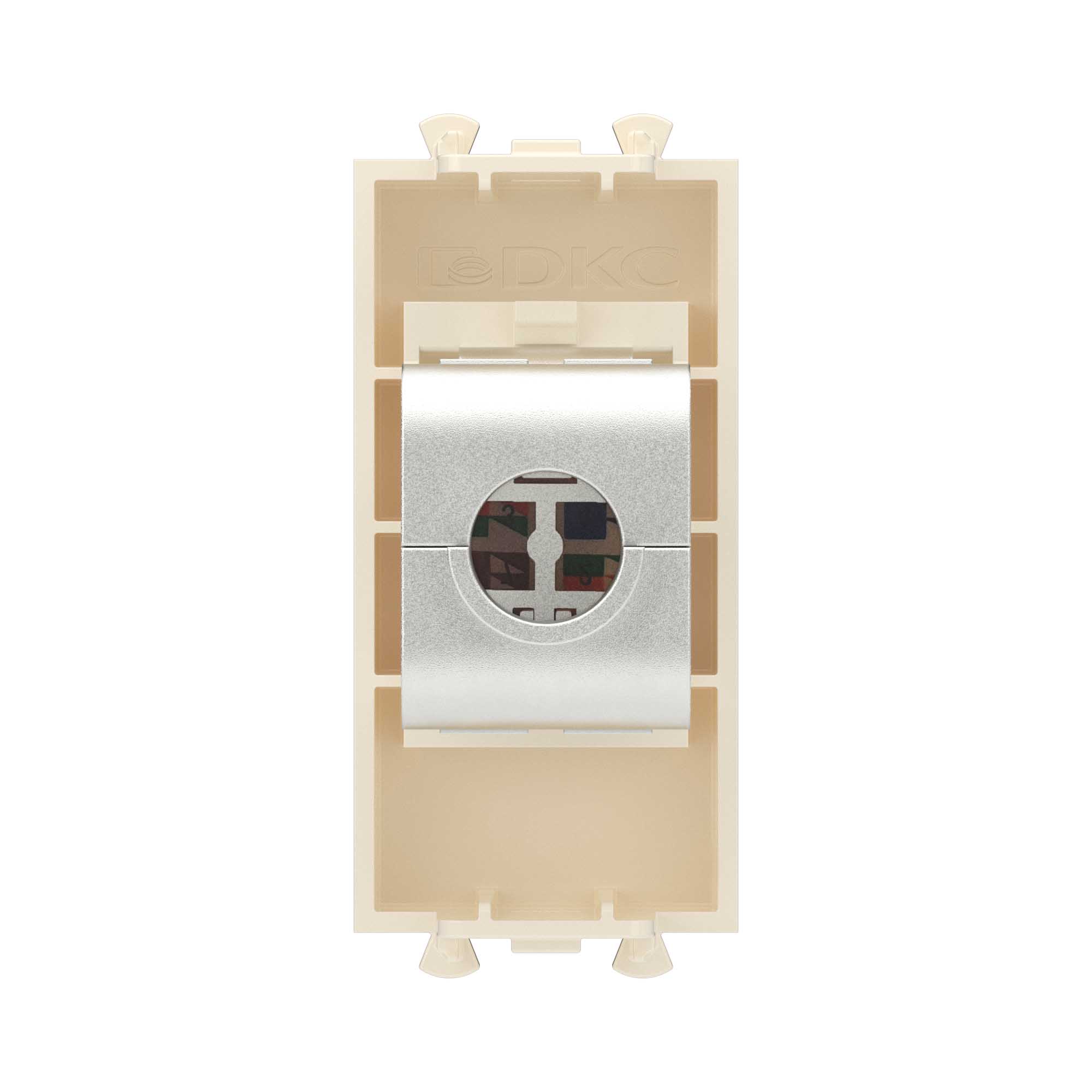 Компьютерная розетка RJ-45 без шторки модульная, кат.5е экранированная, "Avanti", "Ванильная дымка", 1 модуль