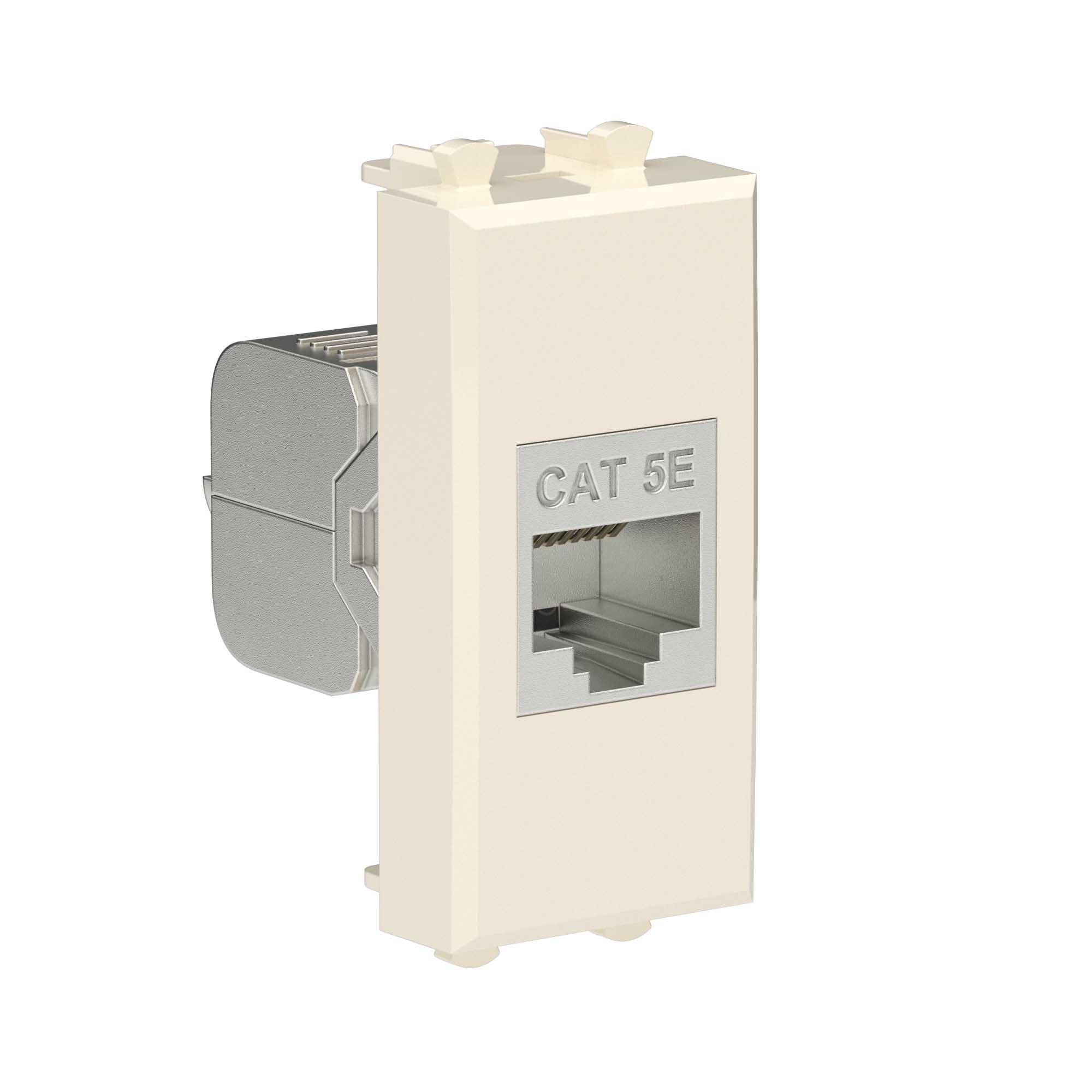 Компьютерная розетка RJ-45 без шторки модульная, кат.5е экранированная, "Avanti", "Ванильная дымка", 1 модуль