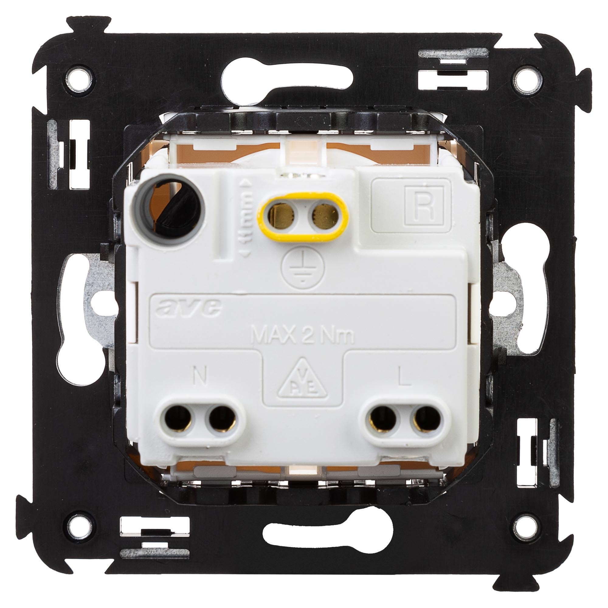 Розетка с крышкой в стену, 2P+E, с з/ш, "Avanti", "Белое облако"