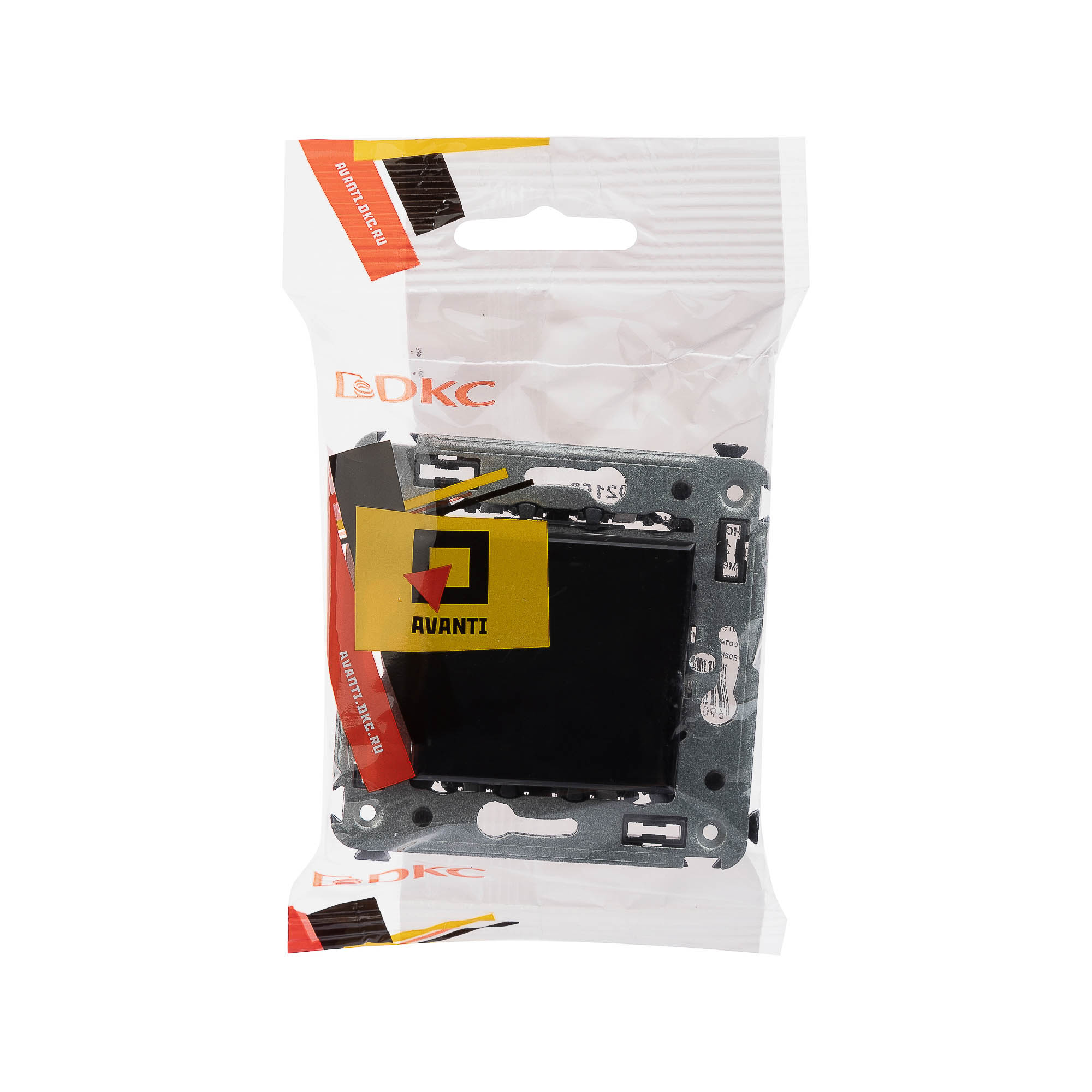 Кнопка одноклавишная в стену, "Avanti", "Черный квадрат"