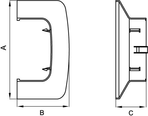 Ввод в стену 110х50мм серый металлик