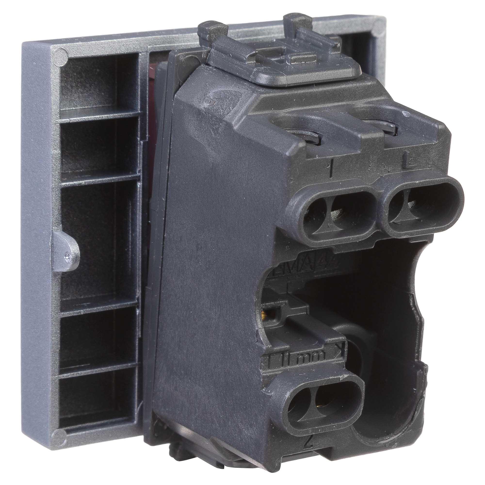 Переключатель одноклавишный модульный, "Avanti", "Закаленная сталь", 2модуля