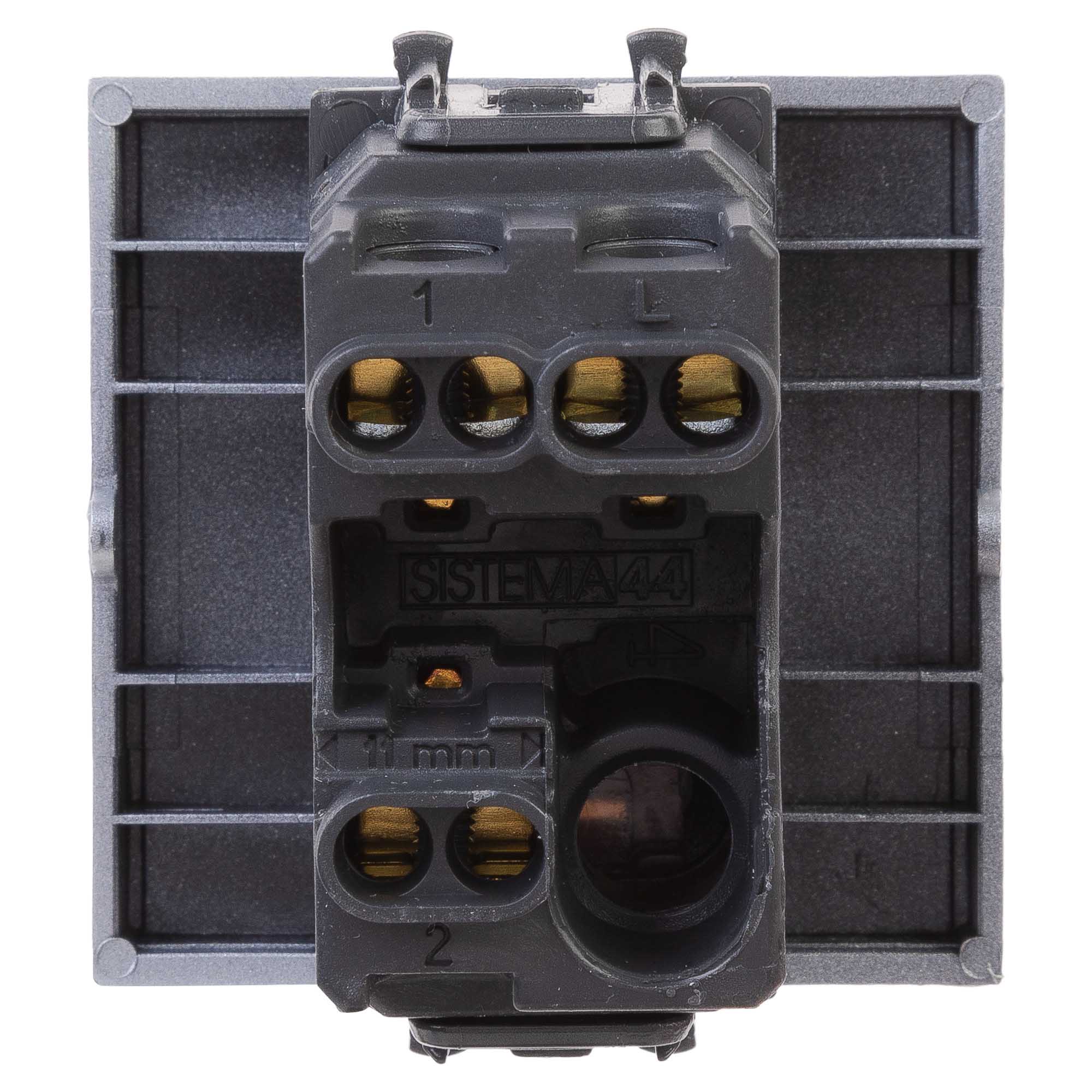 Переключатель одноклавишный модульный, "Avanti", "Закаленная сталь", 2модуля