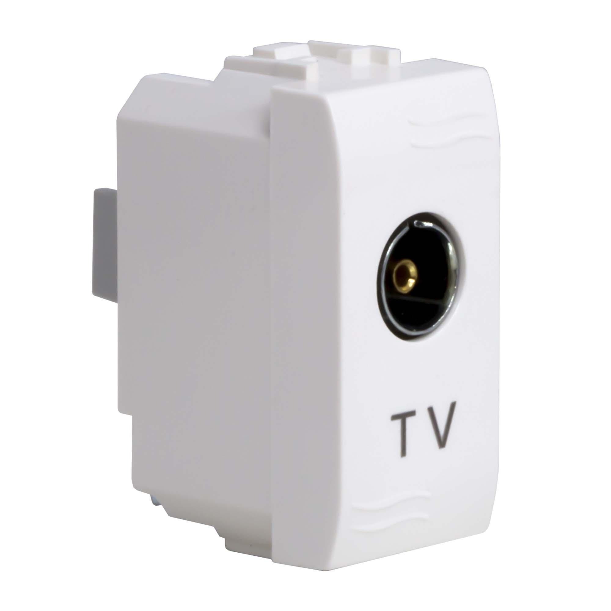 TV розетка без согласующего сопротивления (проходная), белая, 1мод.
