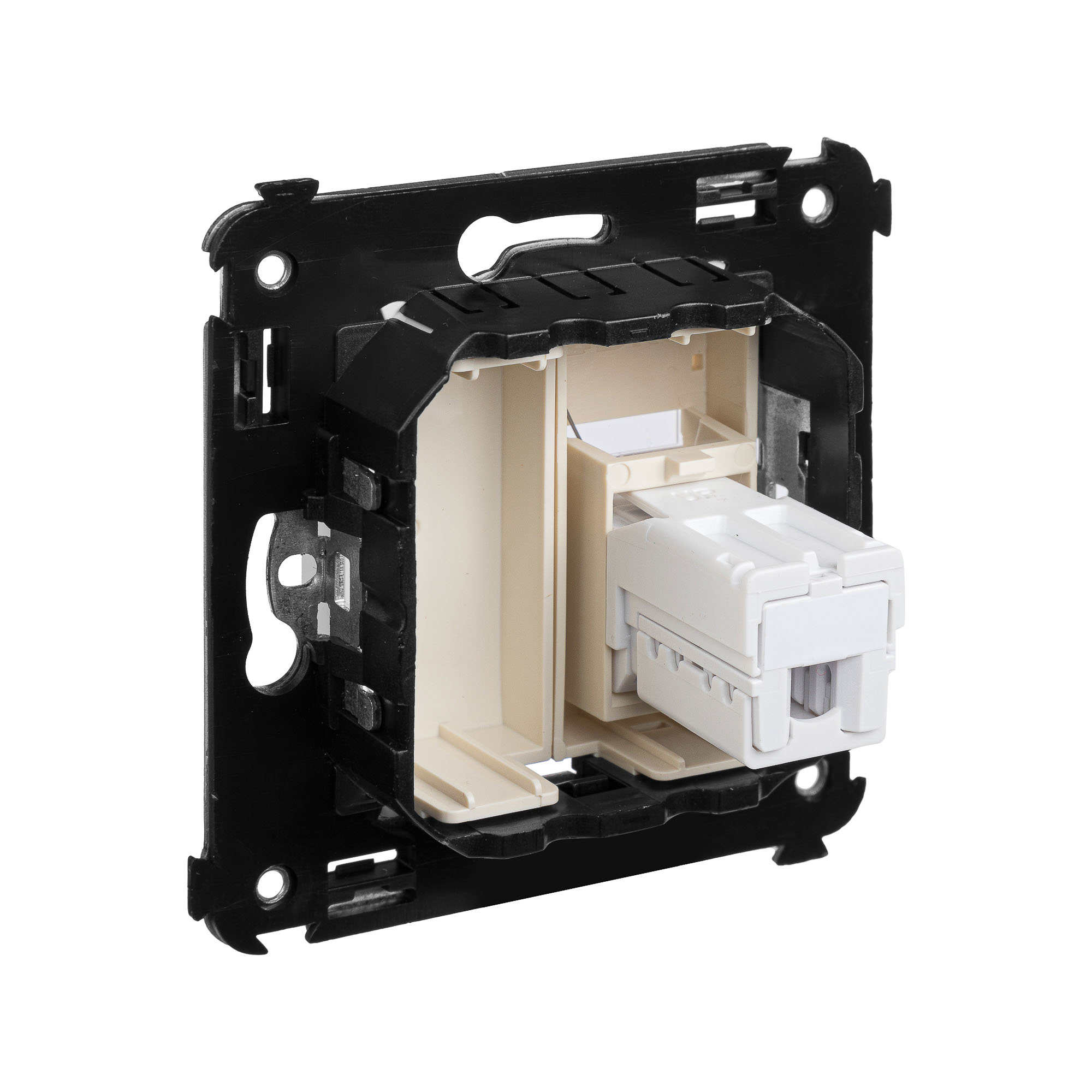 Телефонная розетка RJ-12 в стену одинарная, "Avanti", "Ванильная дымка"