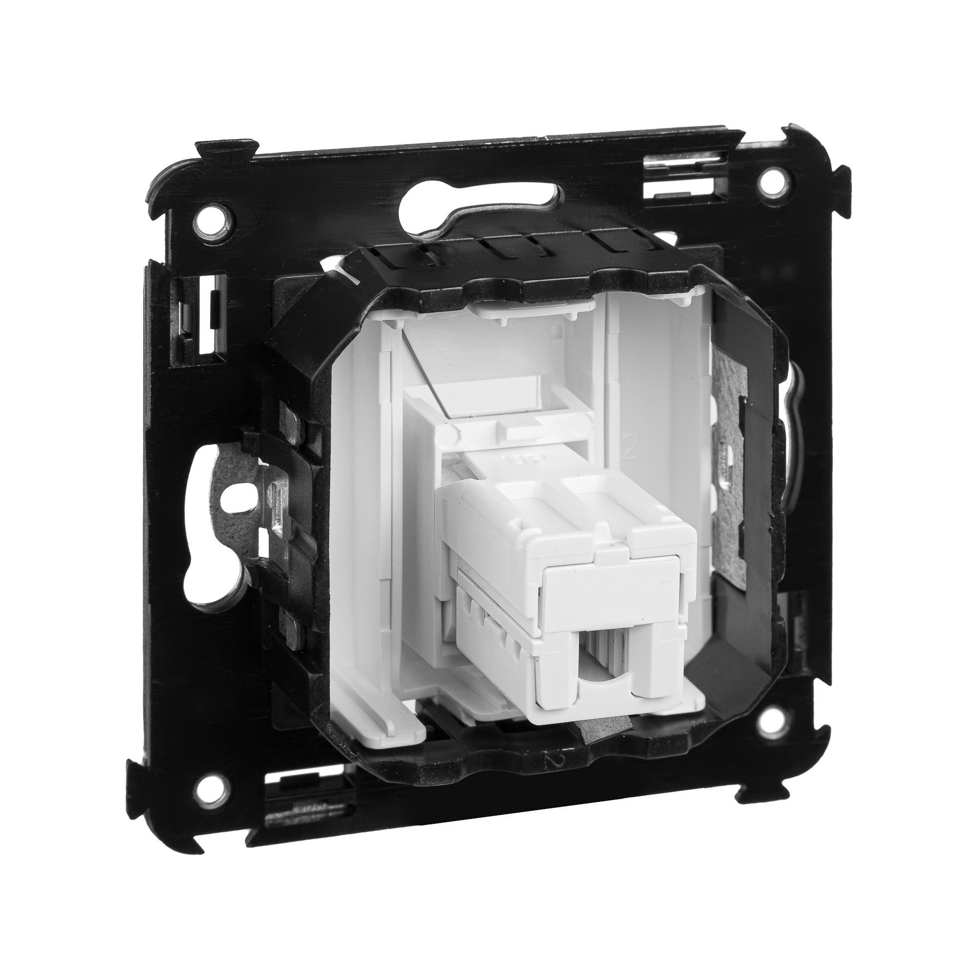 Телефонная розетка RJ-12 в стену одинарная, "Avanti", "Белое облако"