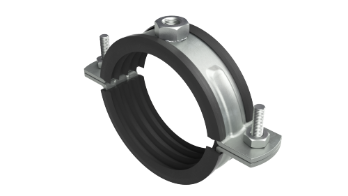 Хомут для высоких нагрузок с изоляцией с гайкой М12 для труб d 4"