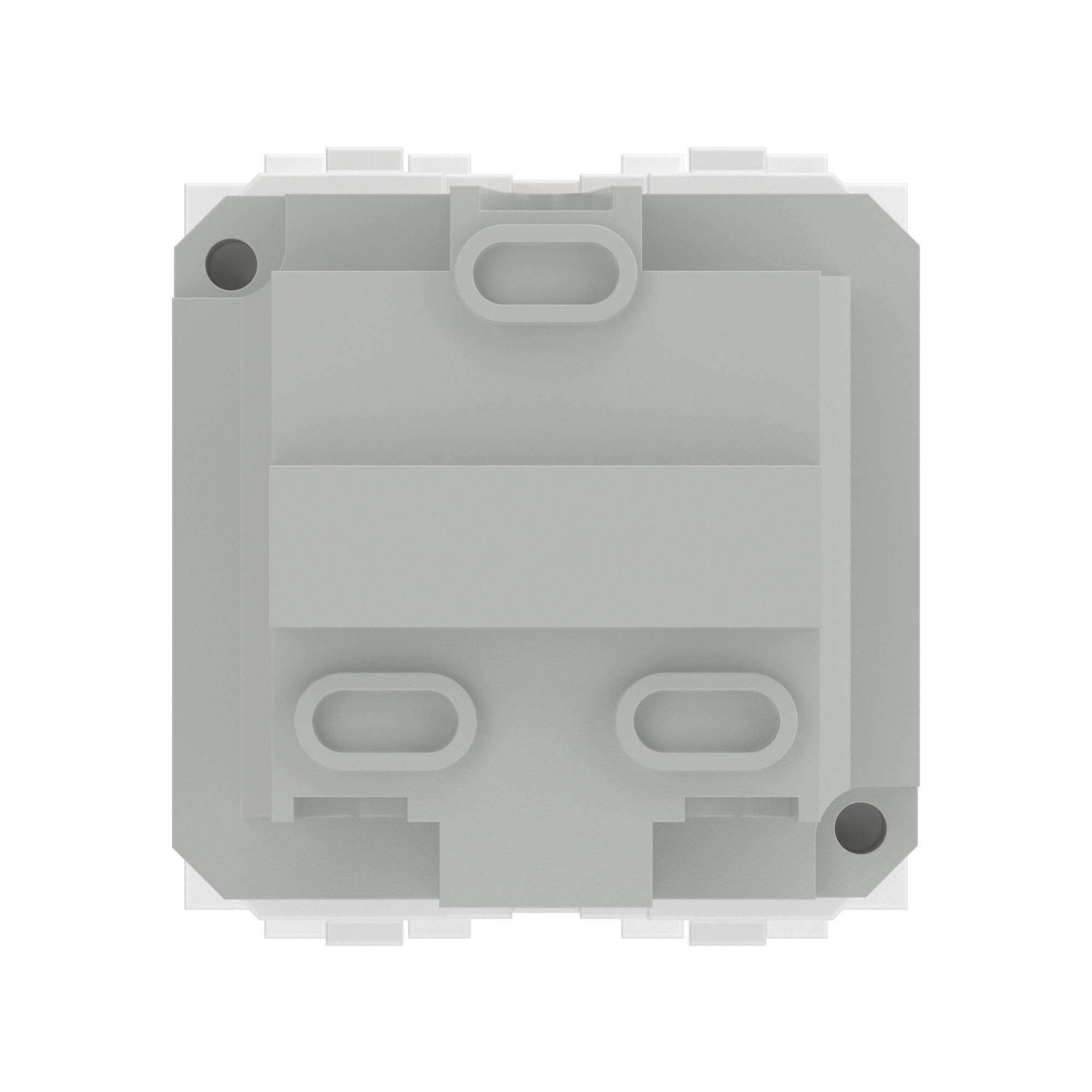 Электрическая розетка  с заземлением, со шторками, белая, 2мод.