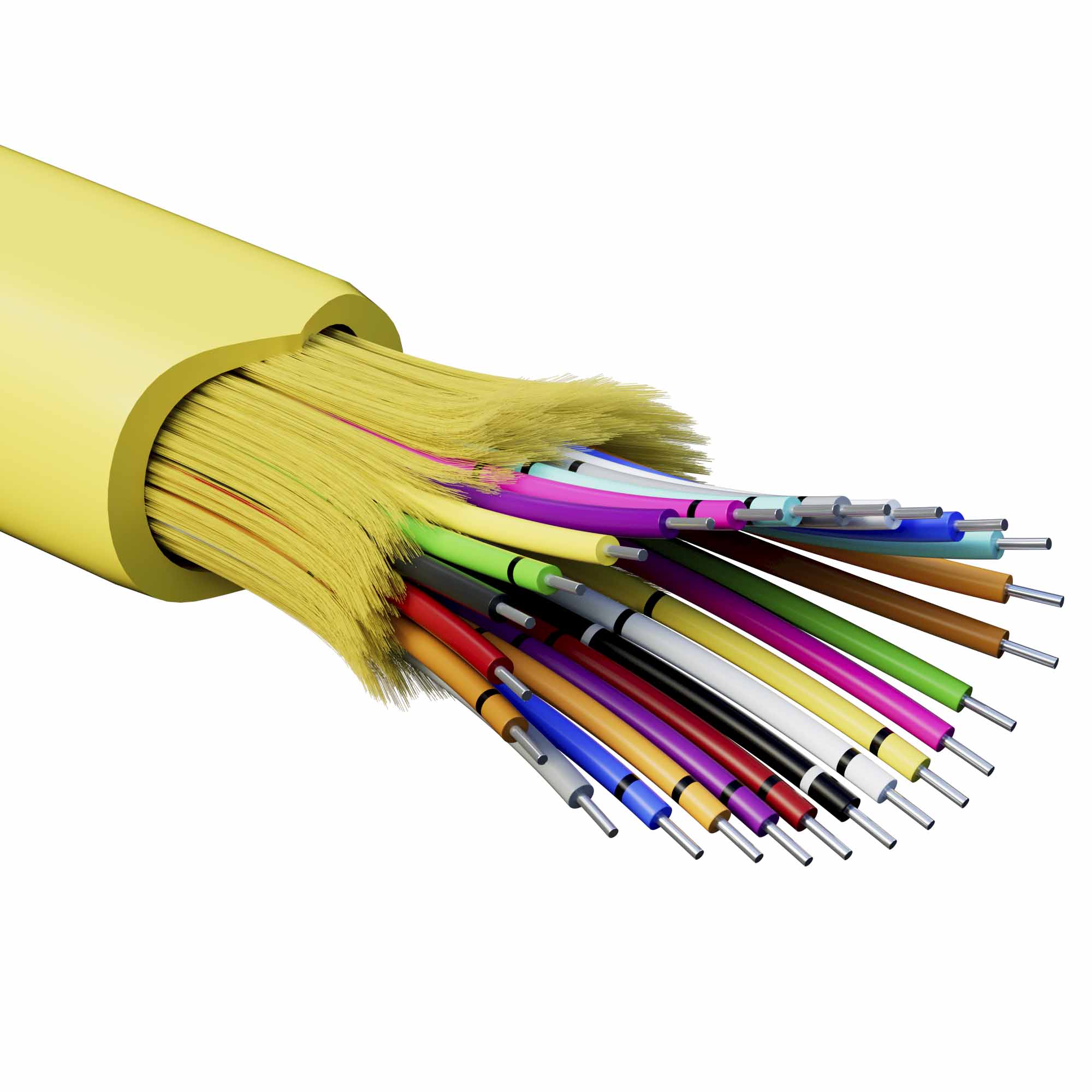 Кабель волоконно-оптический, распределительный, арамидные упрочняющие нити, для внутренней прокладки, нг(А)-HF, 24 ОВ, категорияOS2 (G.652.D) плотный буфер, 0,4 кН, барабан 2000 м