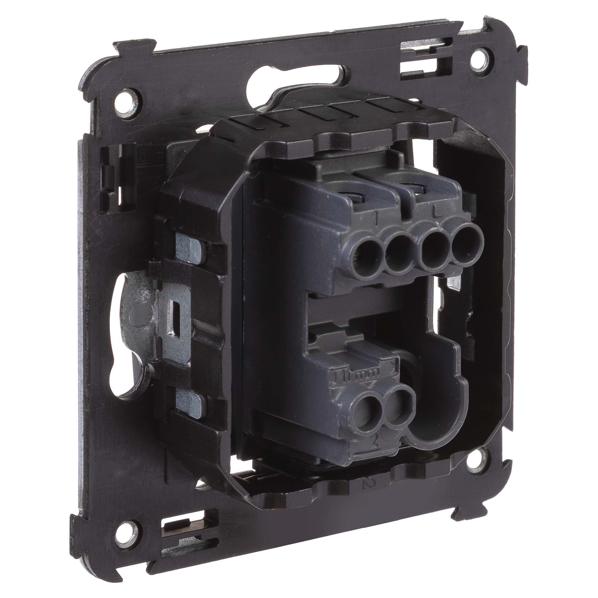 Выключатель одноклавишный в стену, "Avanti", "Черный матовый"