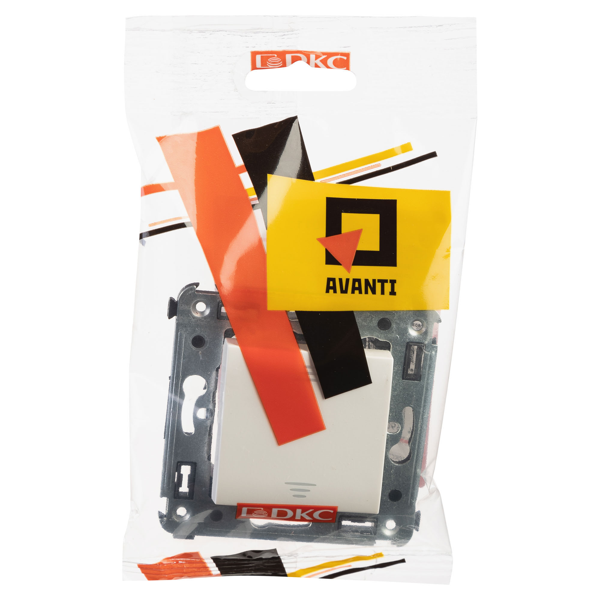 Переключатель одноклавишный в стену, "Avanti", "Белое облако"