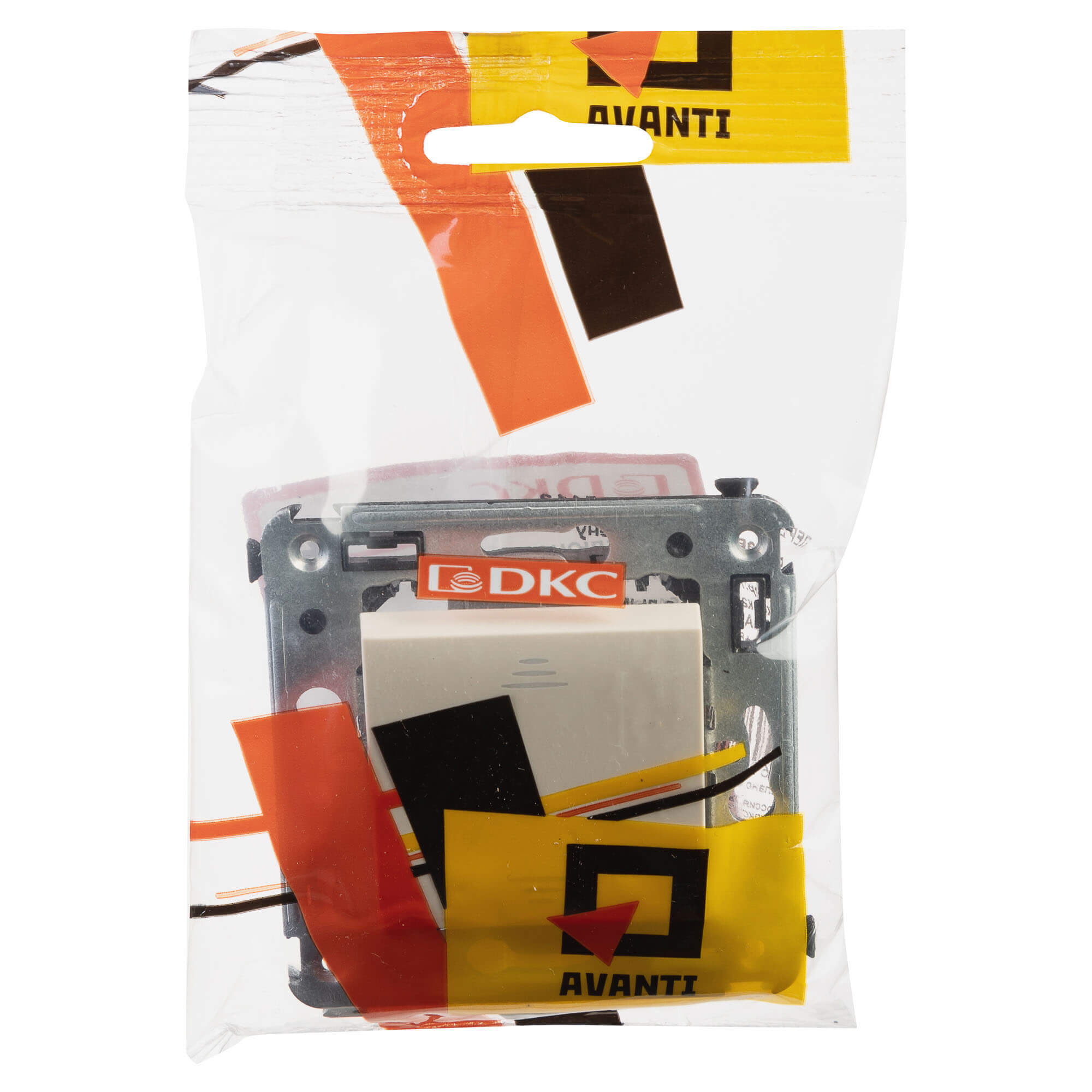 Переключатель одноклавишный в стену, "Avanti", "Ванильная дымка"