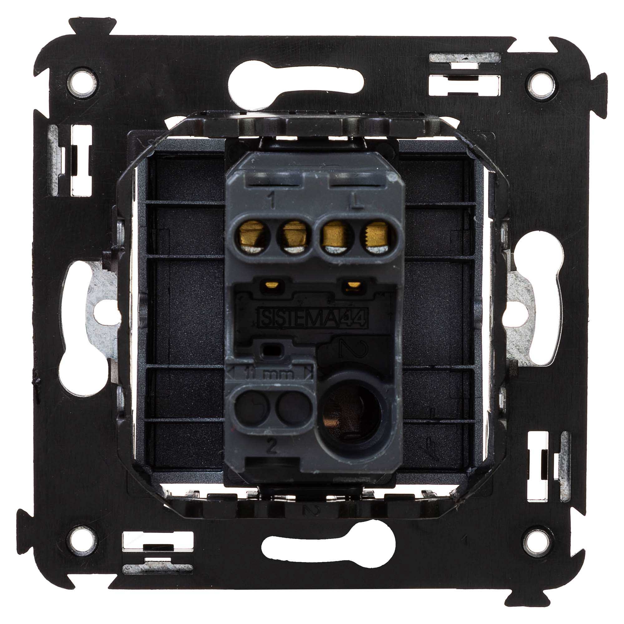 Выключатель одноклавишный в стену, "Avanti", "Закаленная сталь"