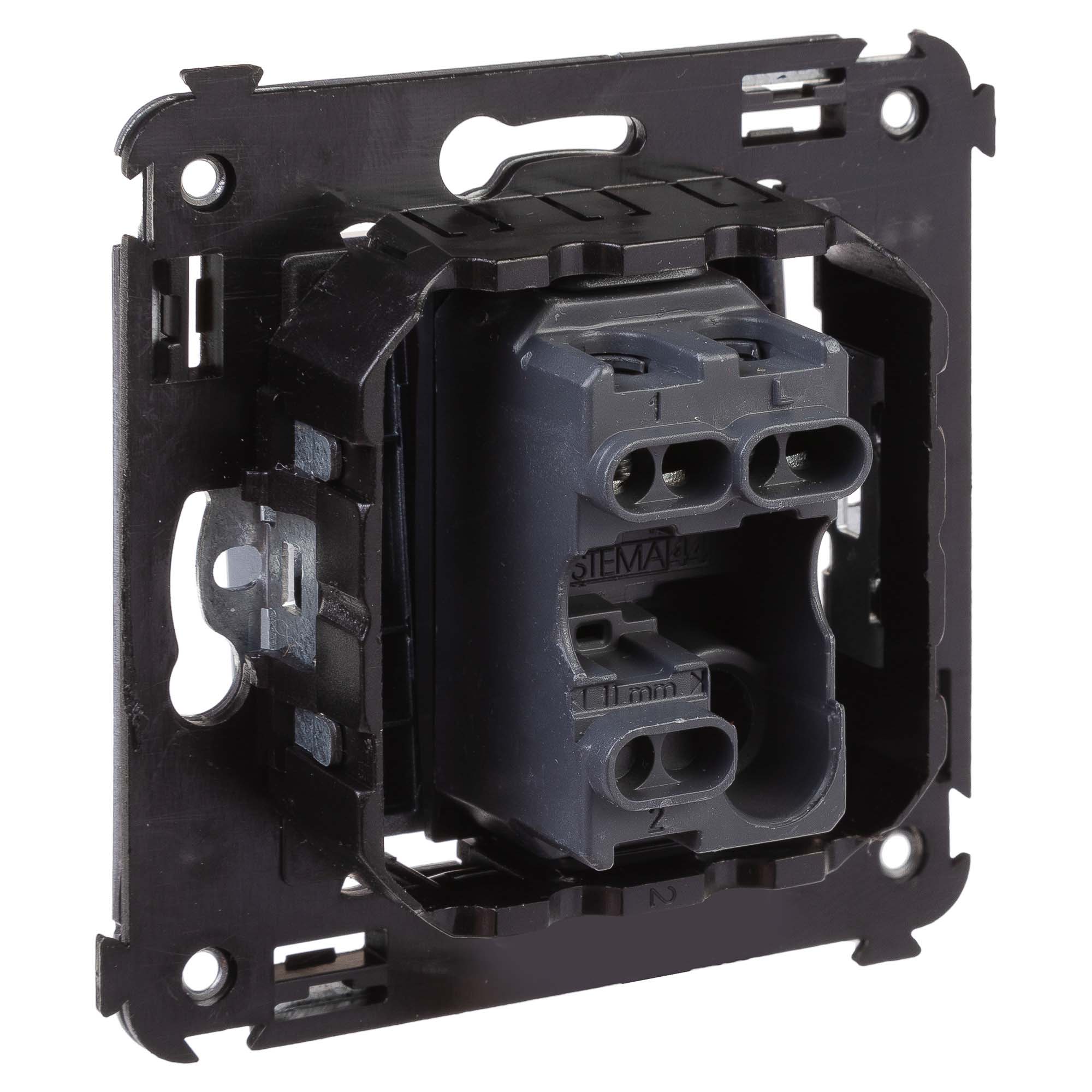 Выключатель одноклавишный в стену, "Avanti", "Закаленная сталь"