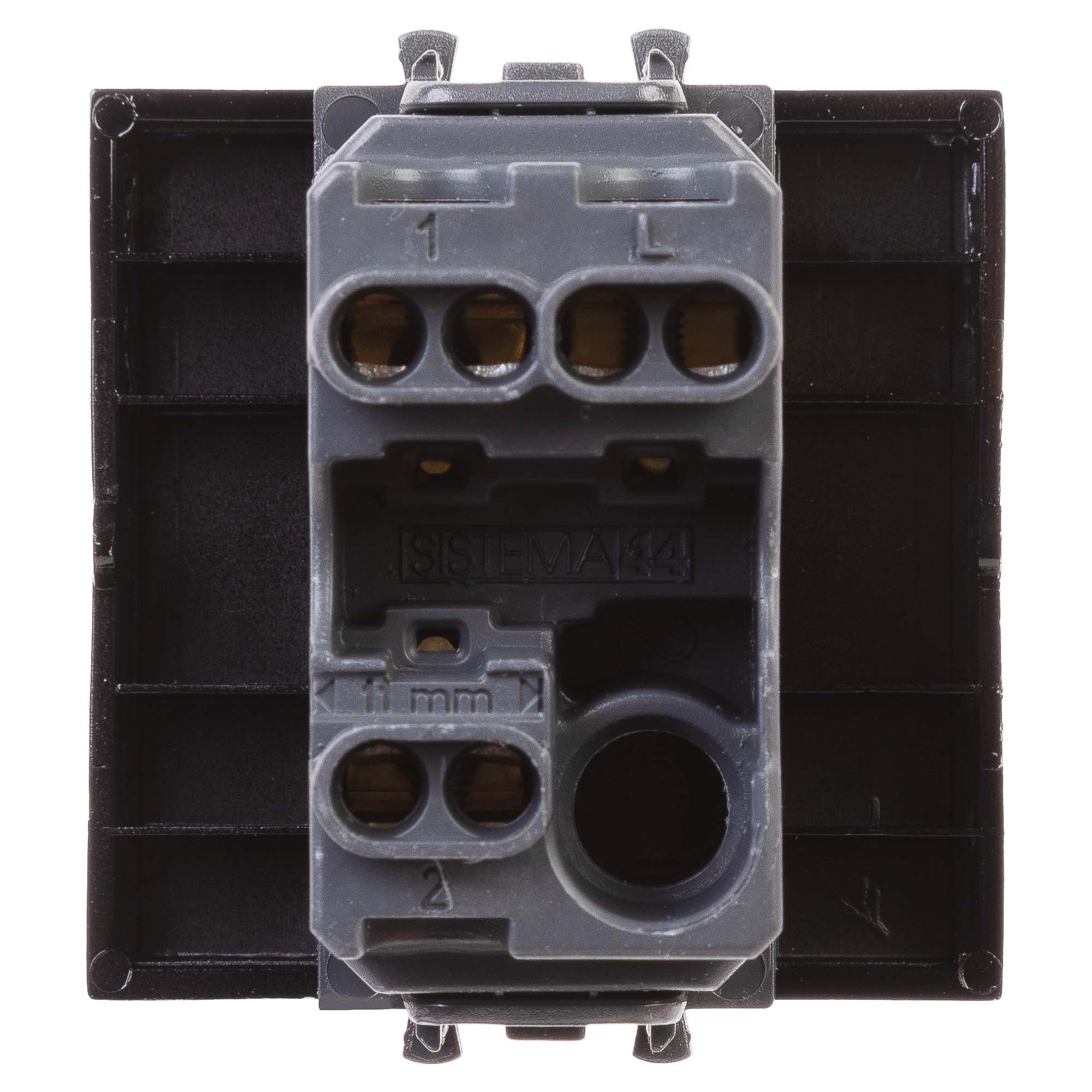 Переключатель одноклавишный модульный, "Avanti", "Черный квадрат", 2 модуля