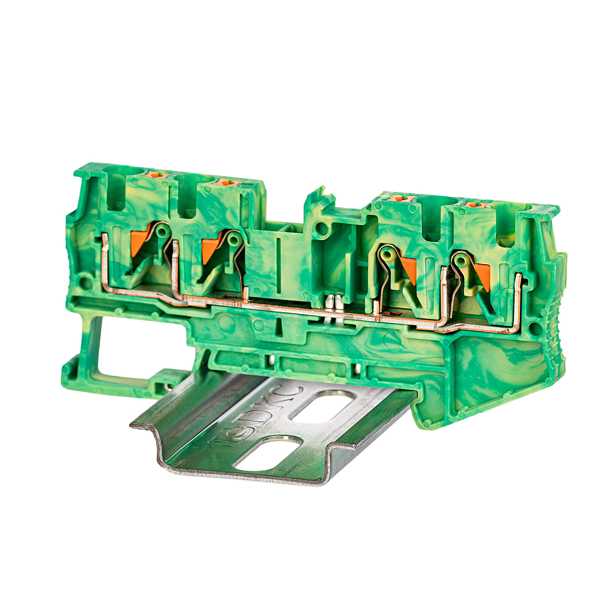 Клемма заземления, зажим push-in, 4 точки подключения, 4 кв.мм