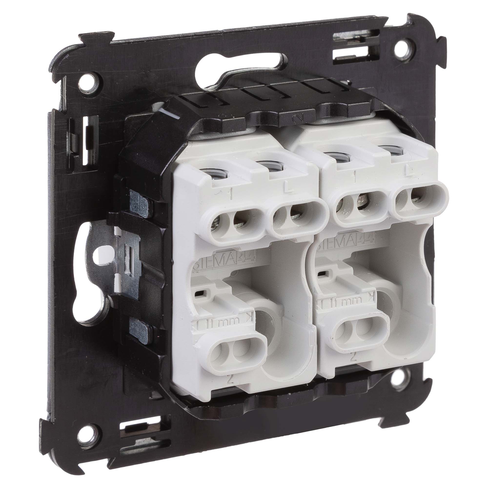 Выключатель двухклавишный в стену, "Avanti", "Белое облако"