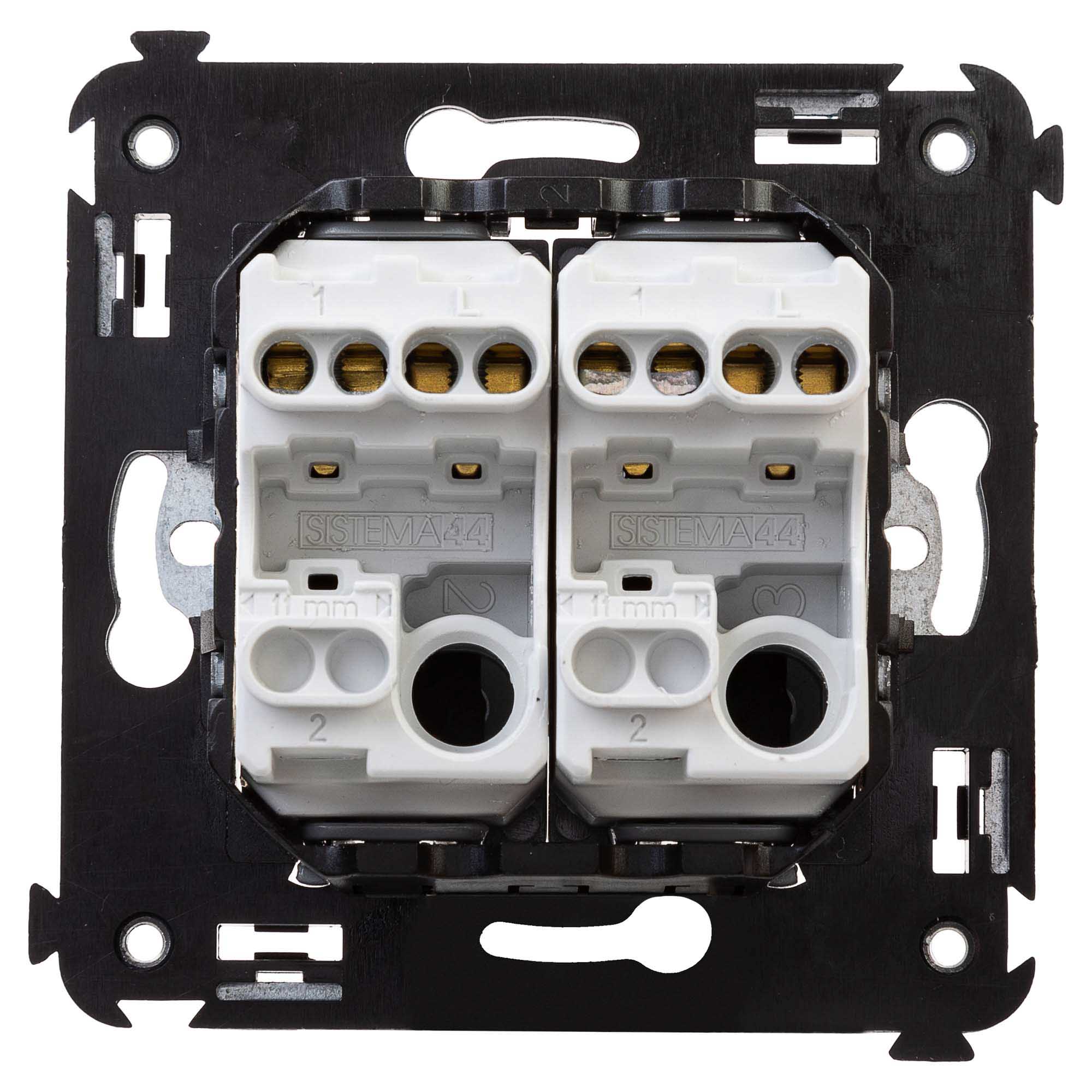 Выключатель двухклавишный в стену, "Avanti", "Белое облако"