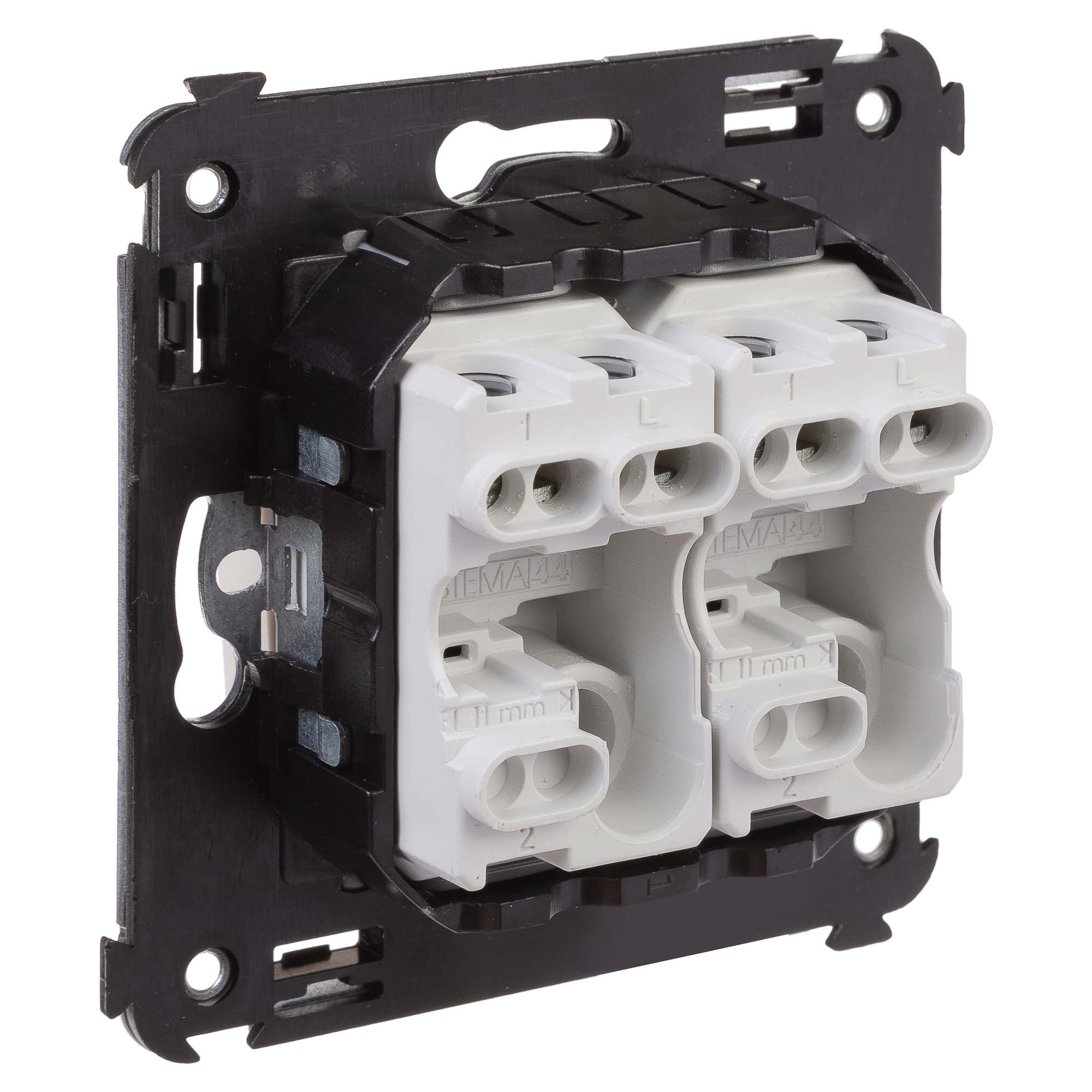 Выключатель двухклавишный в стену, "Avanti", "Ванильная дымка"