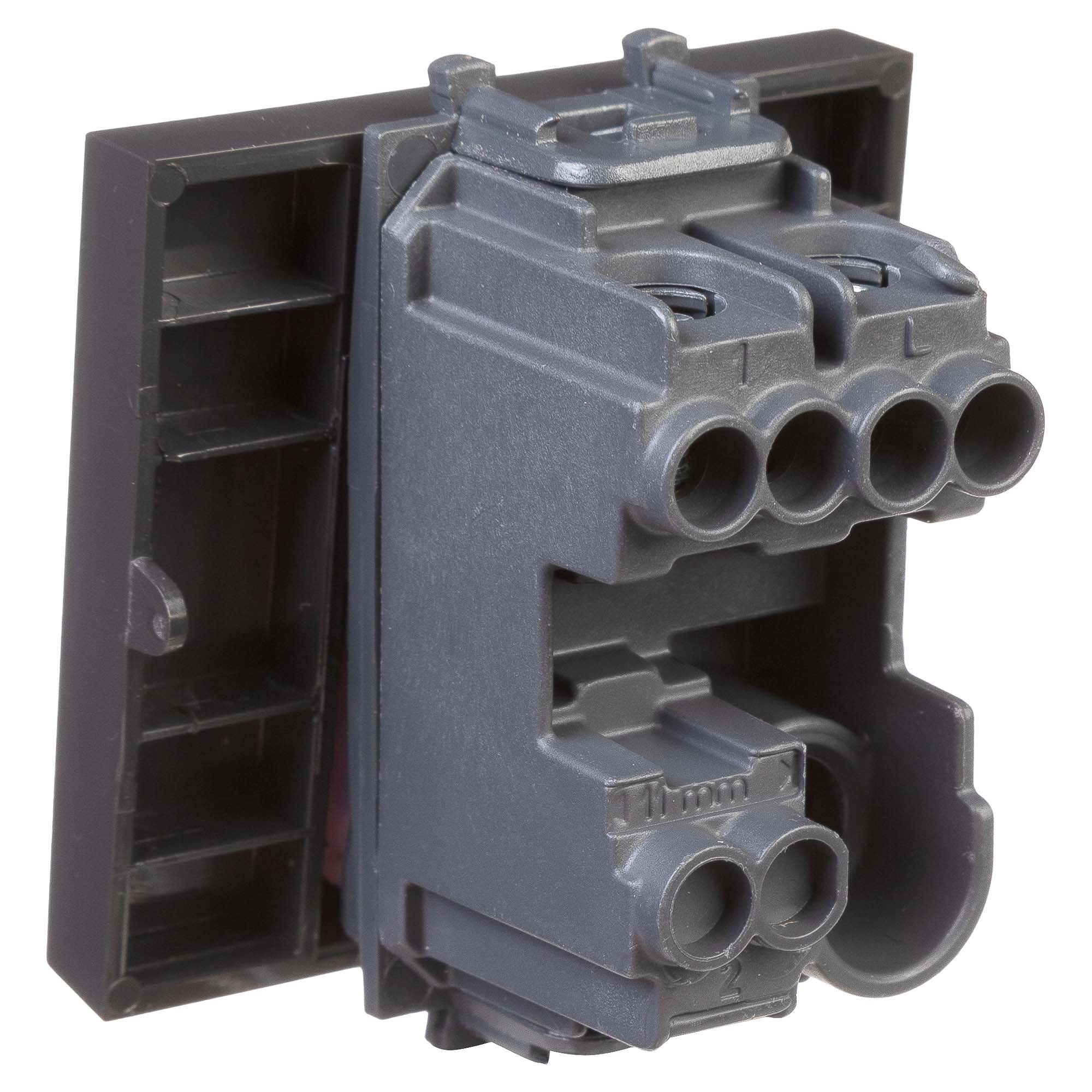 Кнопка одноклавишная модульная, "Avanti", "Черный матовый", 2 модуля