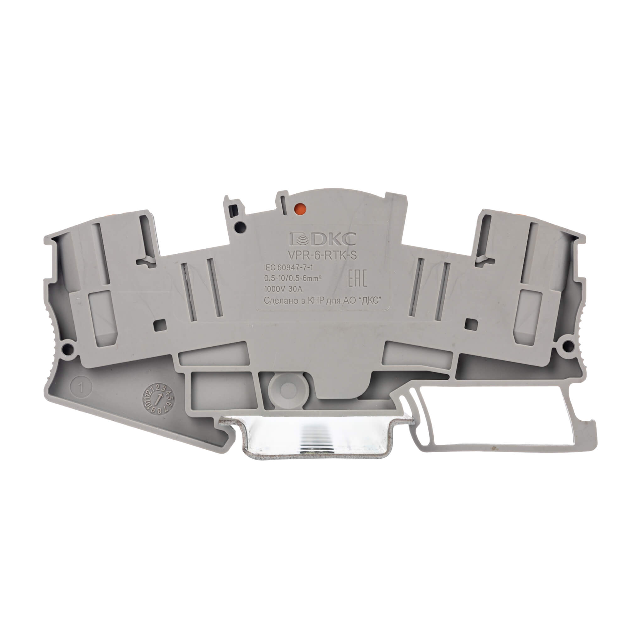 Клемма для измерительных трансформаторов, зажим push-in, 2 точкиподключения, 6 кв.мм, серая