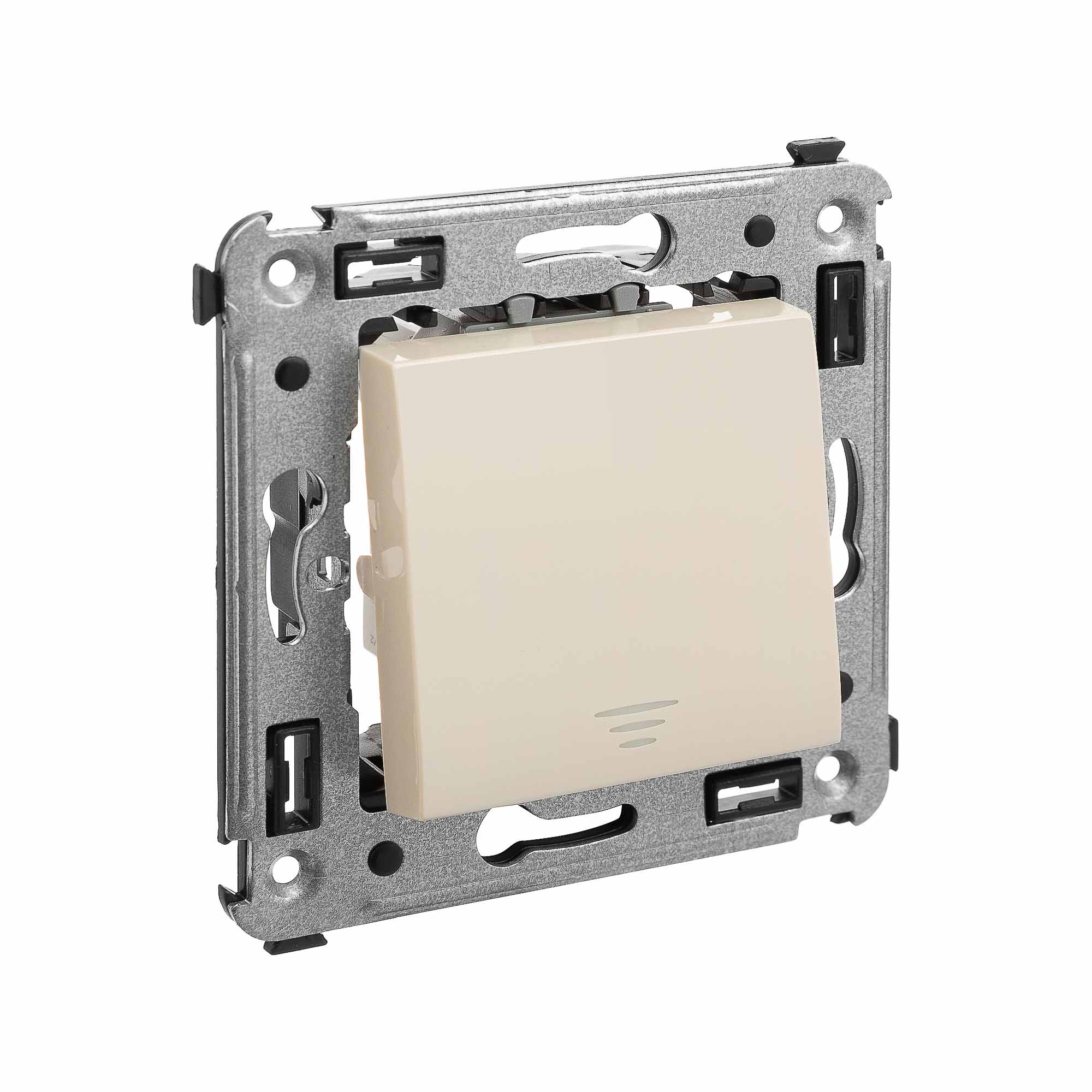 Кнопка одноклавишная в стену, "Avanti", "Ванильная дымка"