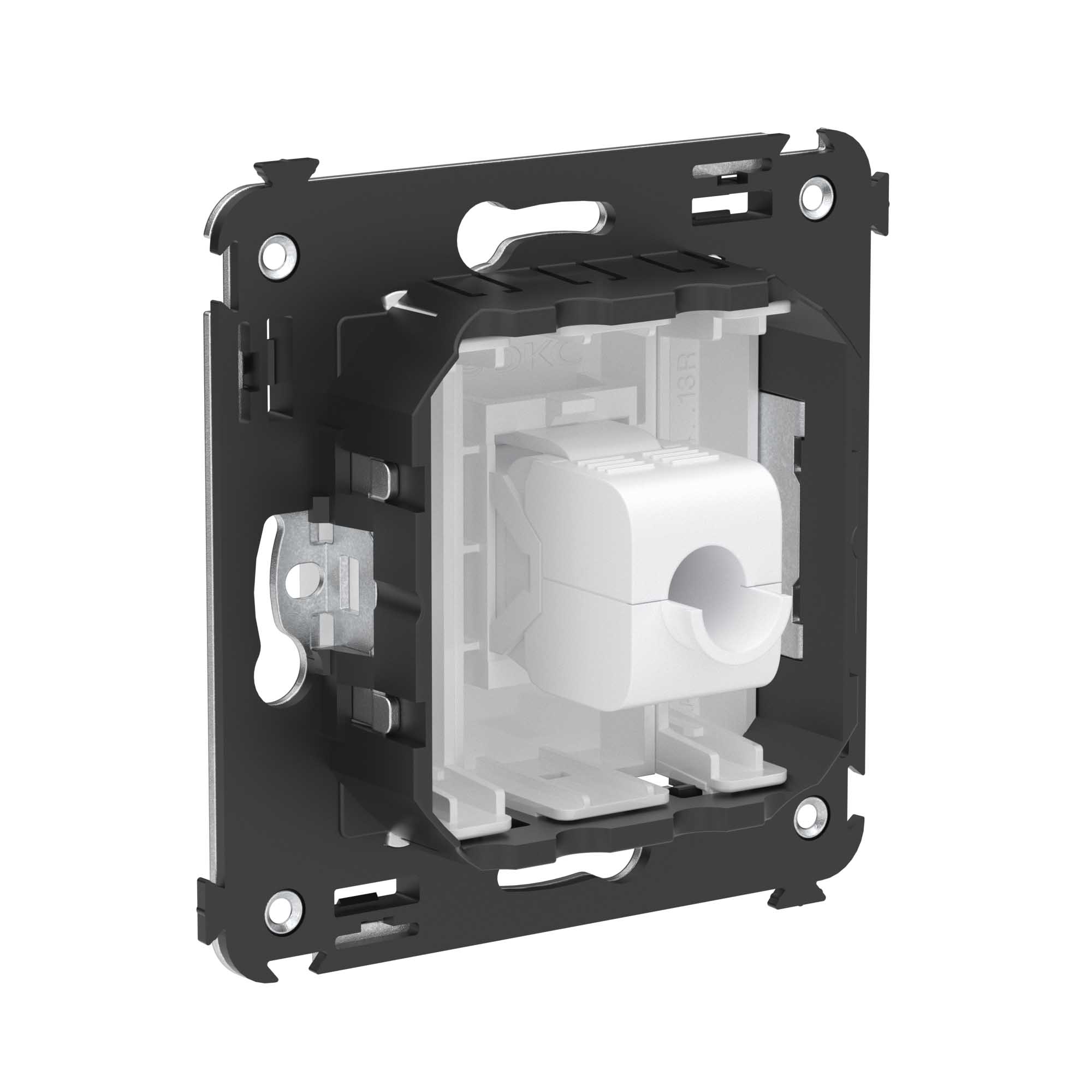 Компьютерная розетка RJ-45 без шторки в стену, кат.5е одинарная, "Avanti", "Белое облако"