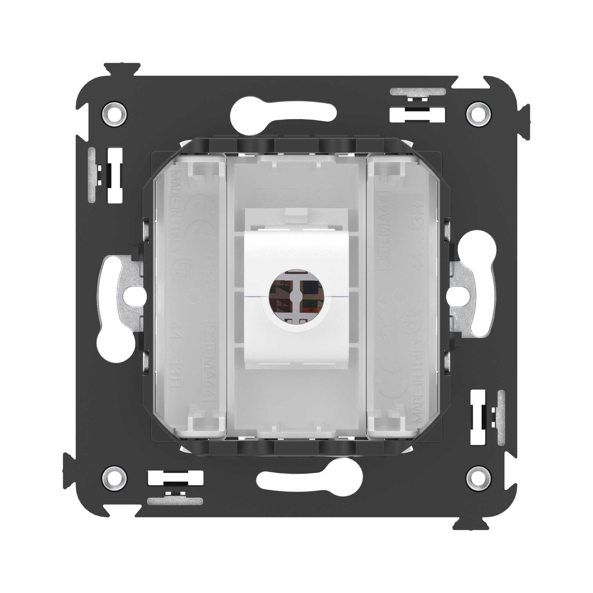 Компьютерная розетка RJ-45 без шторки в стену, кат.5е одинарная, "Avanti", "Белое облако"