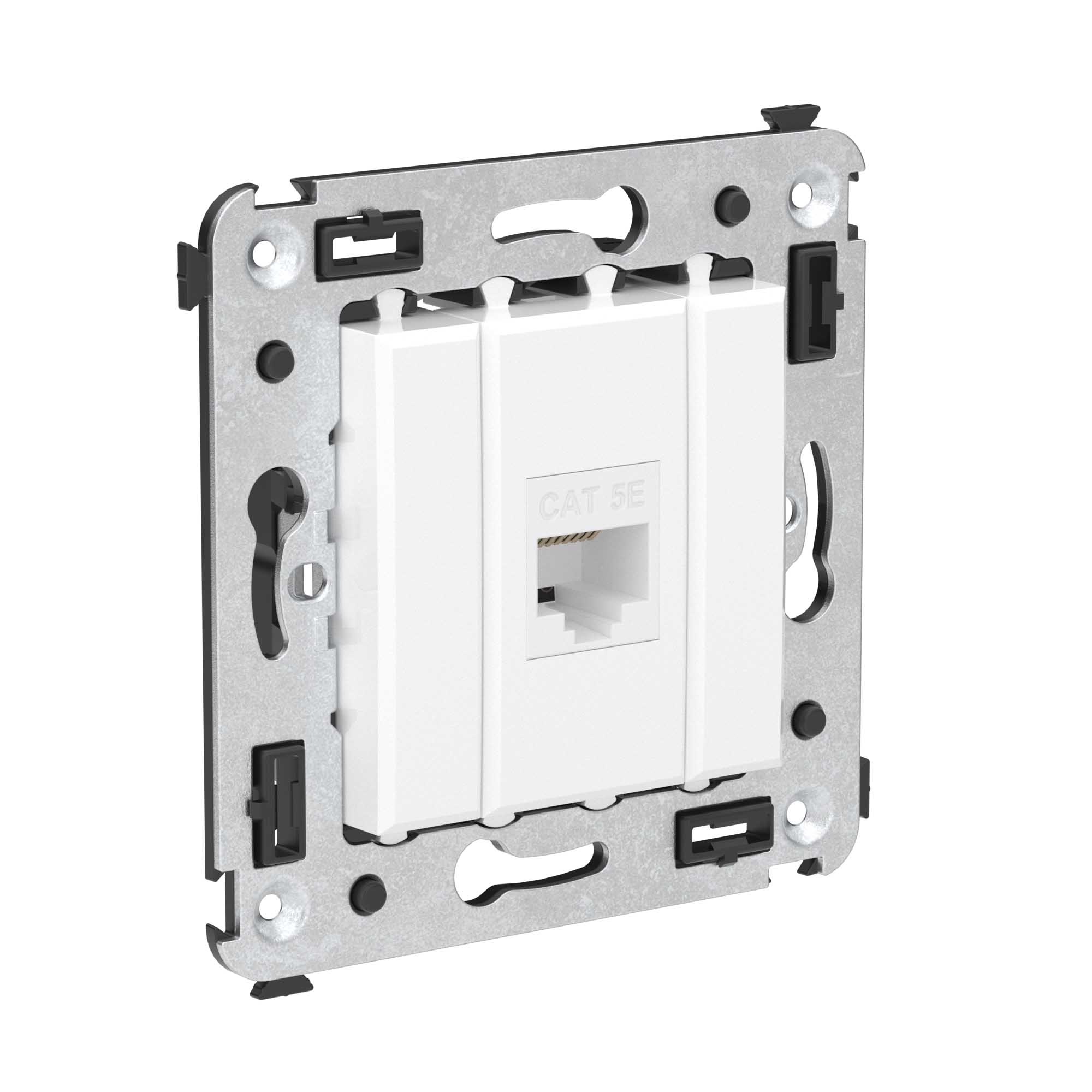 Компьютерная розетка RJ-45 без шторки в стену, кат.5е одинарная, "Avanti", "Белое облако"